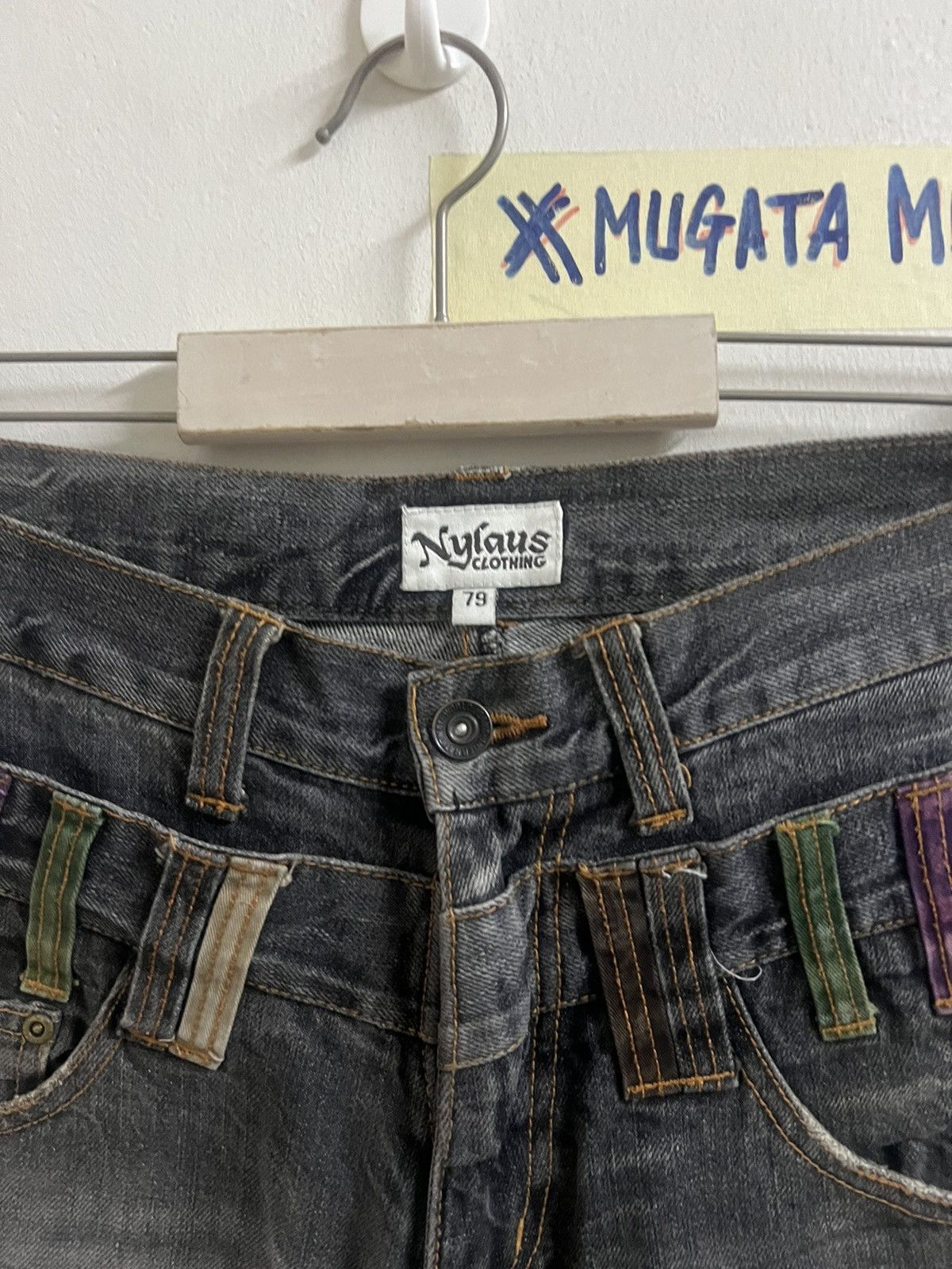 4GSELLER × Japanese Brand DOUBLE WAIST BLACK FADED NYLAUS DENIM PANT Size US 30 / EU 46 - 9 Thumbnail