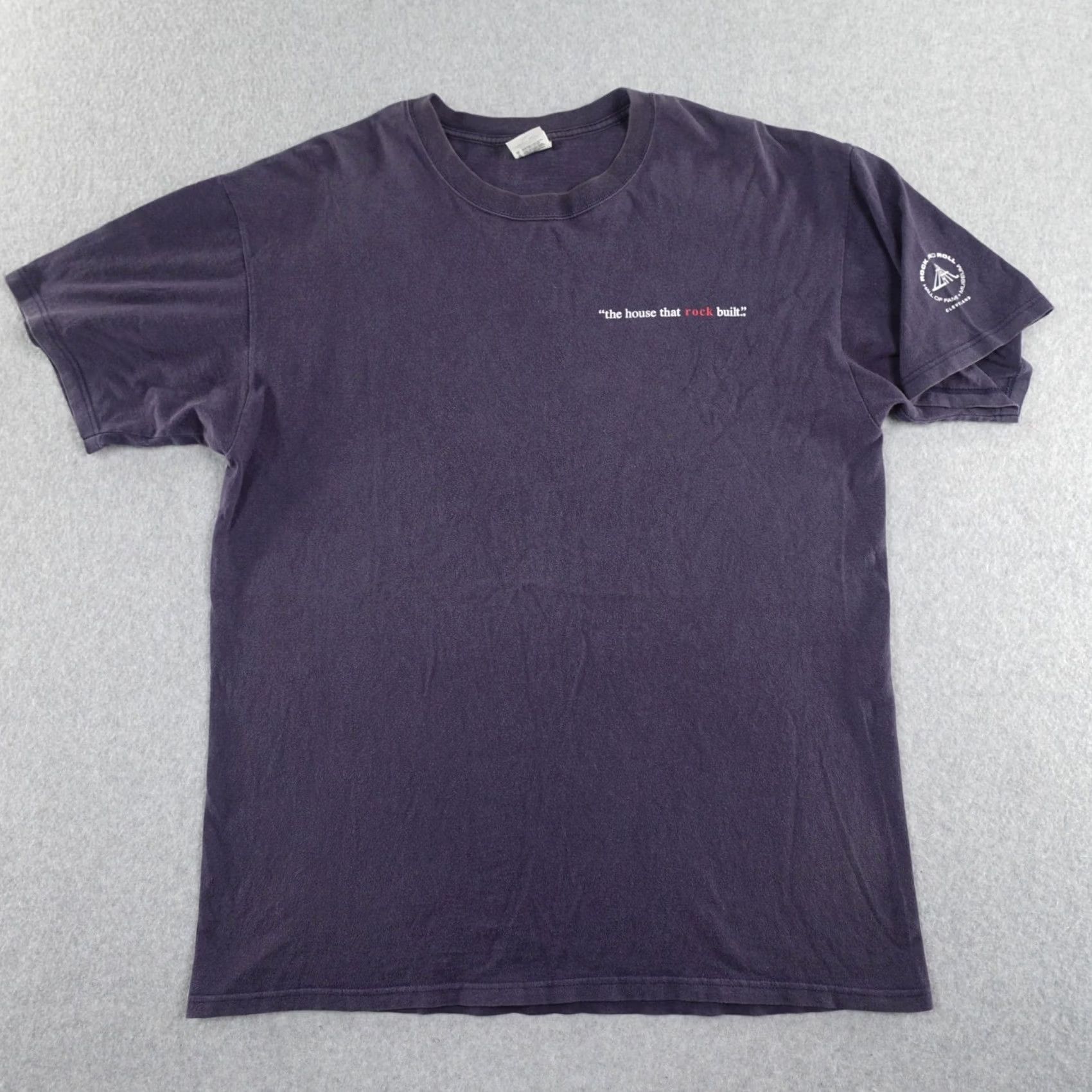 Anvil VINTAGE Nike Rock T-Shirt Mens XL Blue 23X30 Rock Hall of Fame Museum Tshirt Anvil Brand Logo Short Sleeve Crew Neck 100% Cotton Size US XL / EU 56 / 4 - 5 Thumbnail