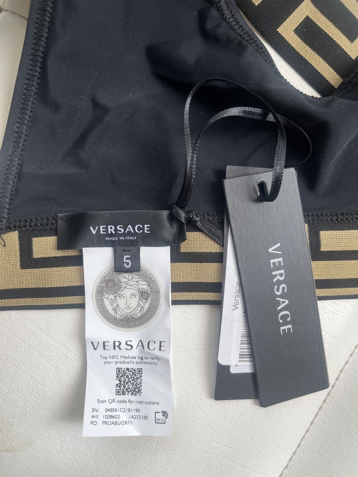 Versace NWT VERSACE black/gold GORGEOUS bikini SET size 5/L Size ONE SIZE - 4 Thumbnail