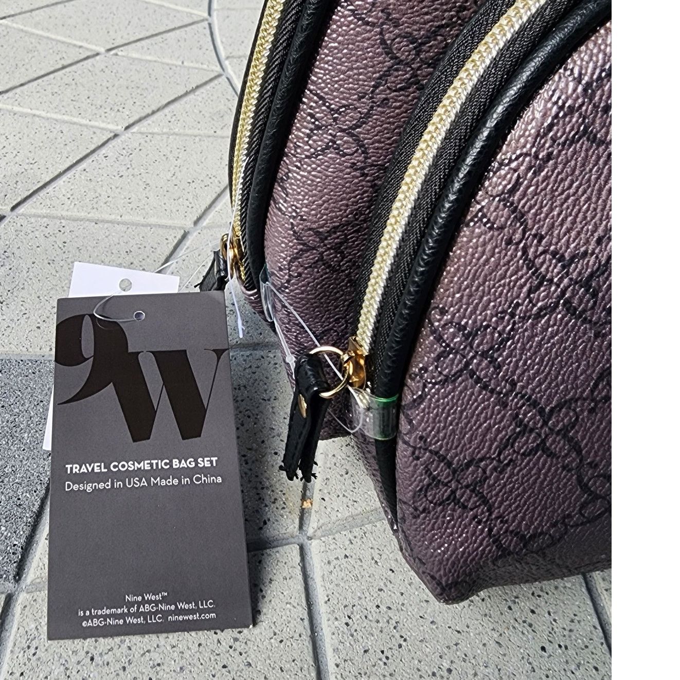 Nine West Nine West Two Piece Dome Faux Leather Cosmetic Bag Set Size ONE SIZE - 6 Thumbnail