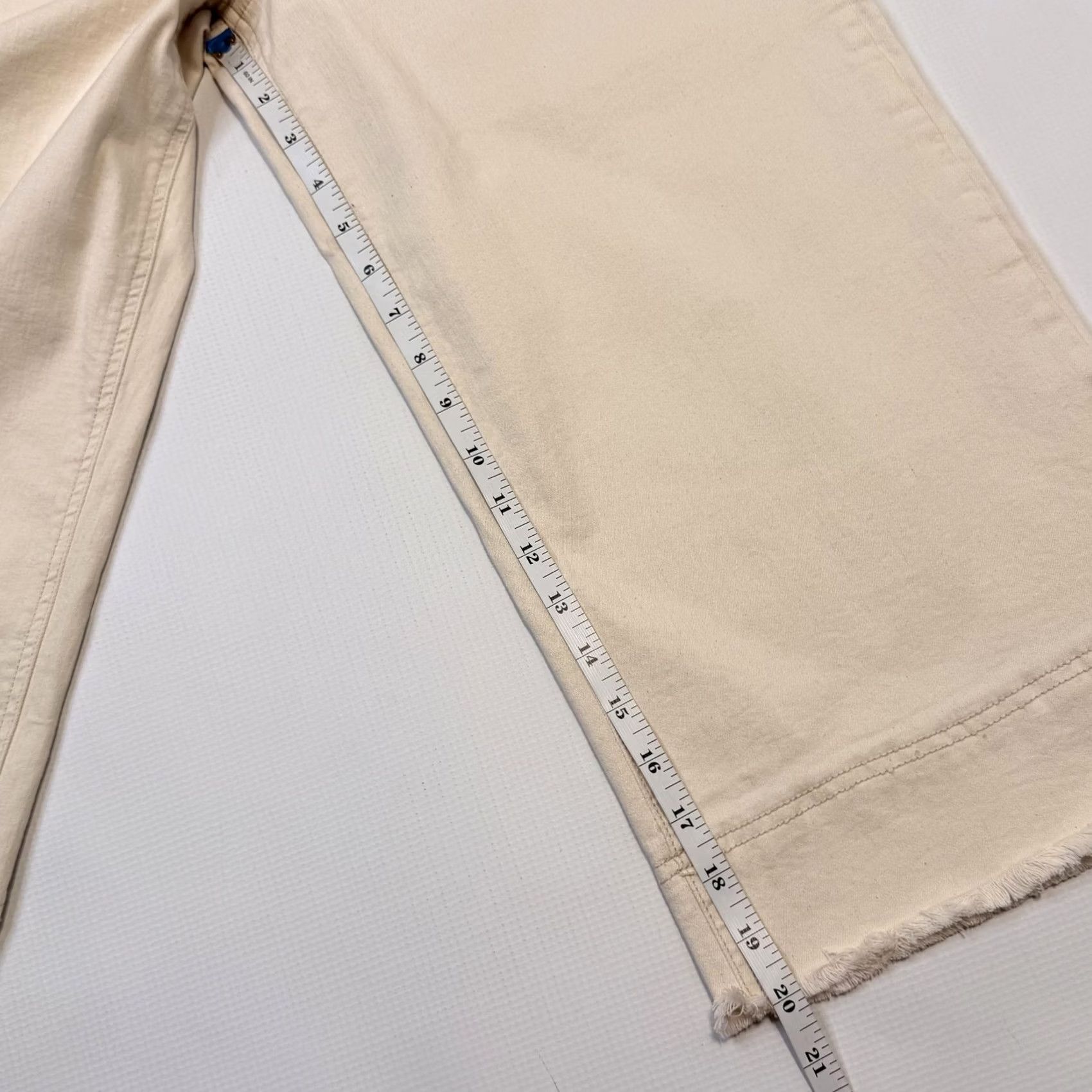 Vintage GB Jeans Juniors Cropped Wide Leg High Rise Raw Hem Denim Jeans 11 Beige XS? Size 32" / US 10 / IT 46 - 3 Thumbnail