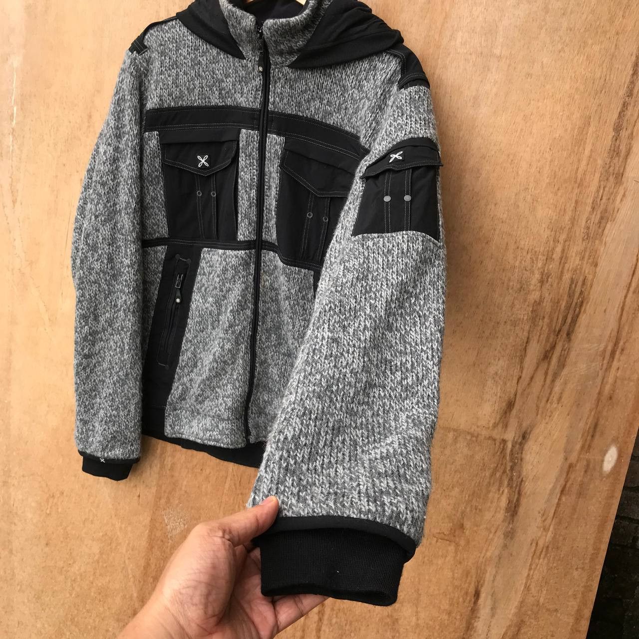 Japanese Brand MONTURA REMIX BIKER KNIT JACKET OUTDOOR JUMPER HOODIE Size US L / EU 52-54 / 3 - 13 Thumbnail