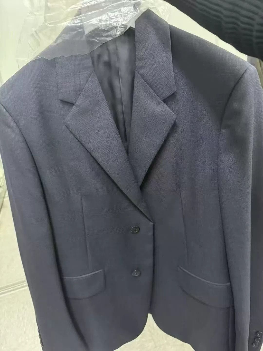 Prada Prada Black Pinstripe Triangle Logo Suit Jacket Size US M / EU 48-50 / 2 - 1 Thumbnail
