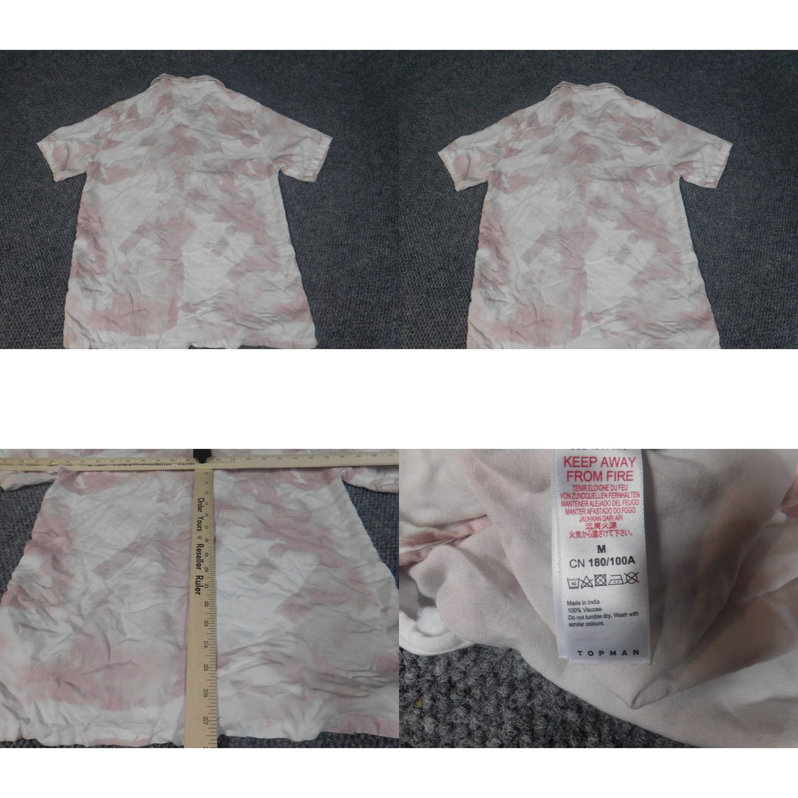 Topman Topman Womens Blouse Button-Up Short Sleeve Pink Medium Regular Fit Casual Collar Down Viscose Button Size M / US 6-8 / IT 42-44 - 8 Thumbnail
