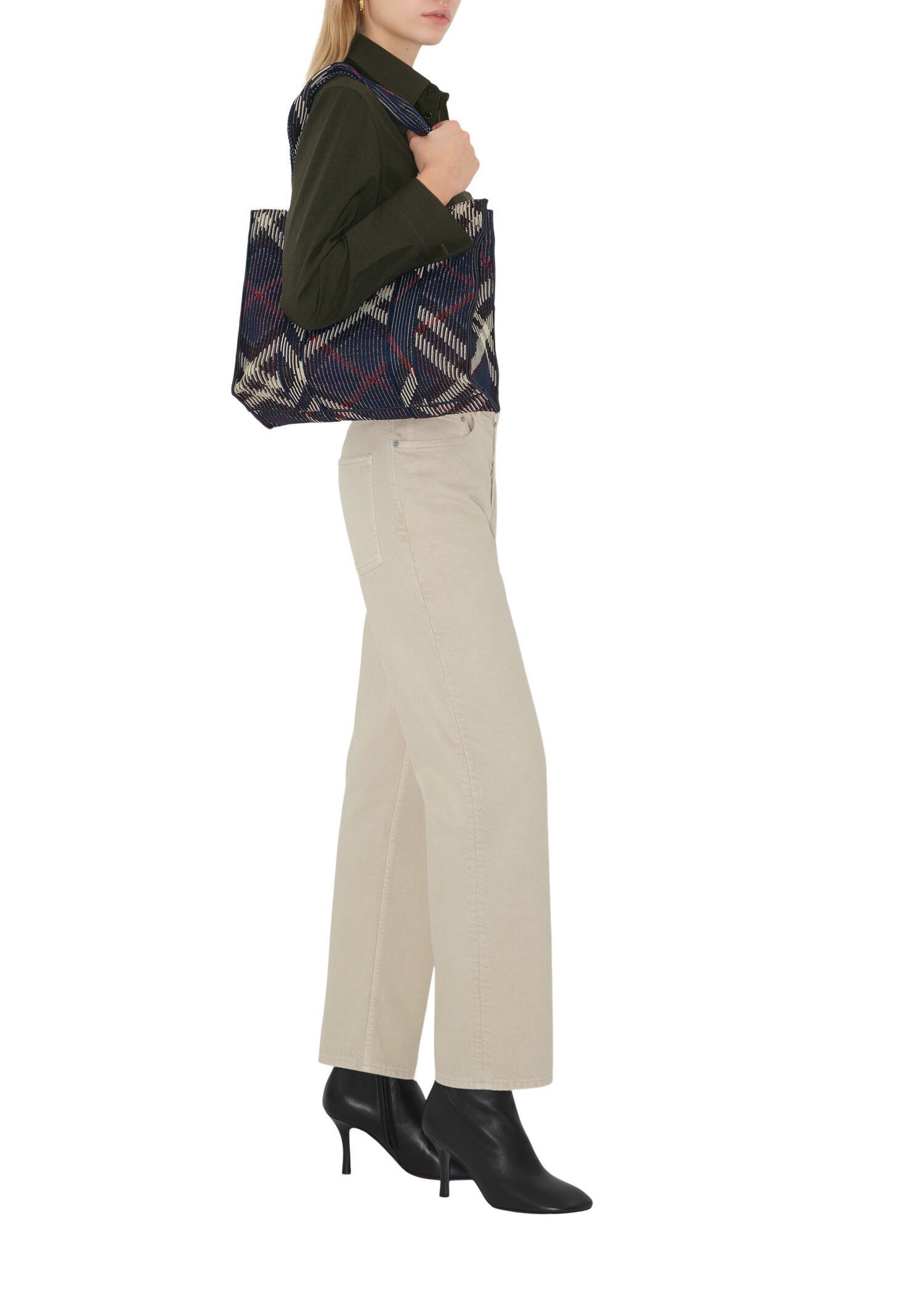 Burberry o1w1db10226 Size: OS / Small Check Knitted Tote Bag Size ONE SIZE - 3 Thumbnail