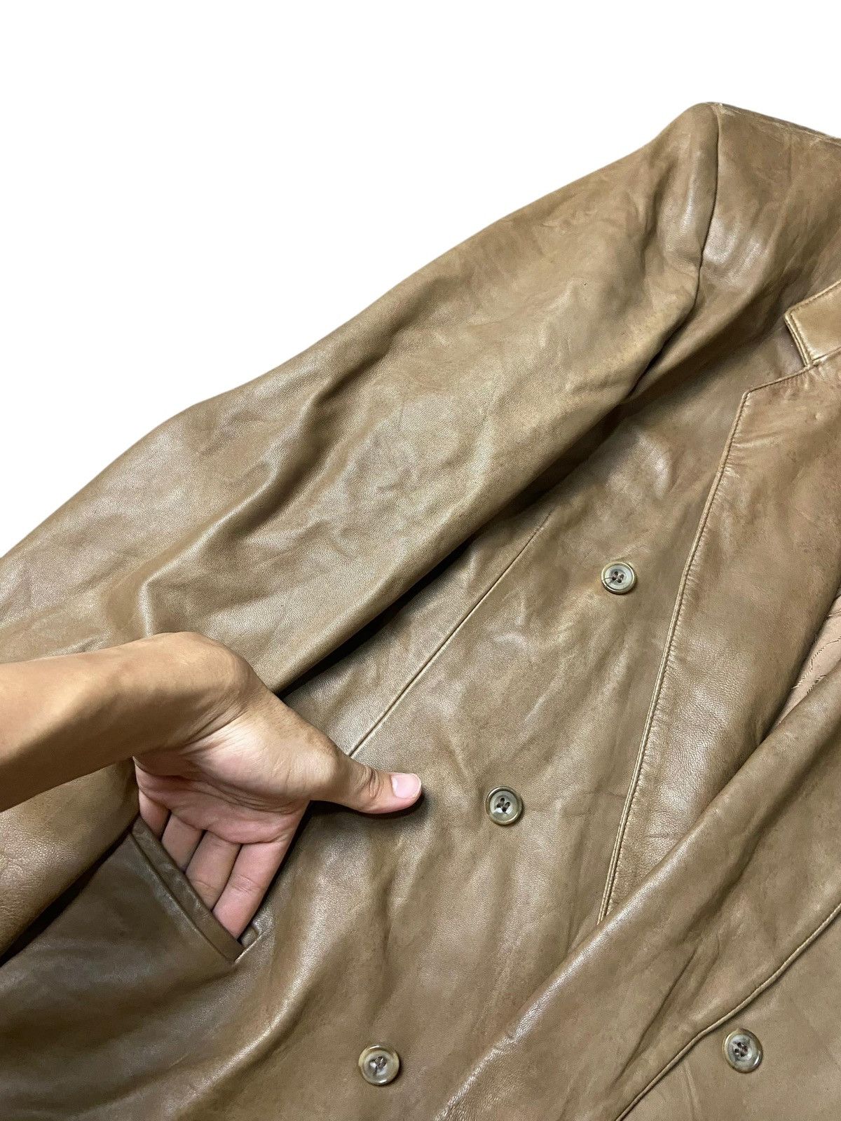 Japanese Brand Pelle Studio Paris Leather Blazer (151) Size US XS / EU 42 / 0 - 4 Thumbnail