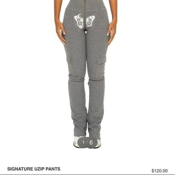 Other Tordrobes Signature Uzip Pants Small Gray Edgy Butterfly Size 26" / US 2 / IT 38 - 1 Thumbnail
