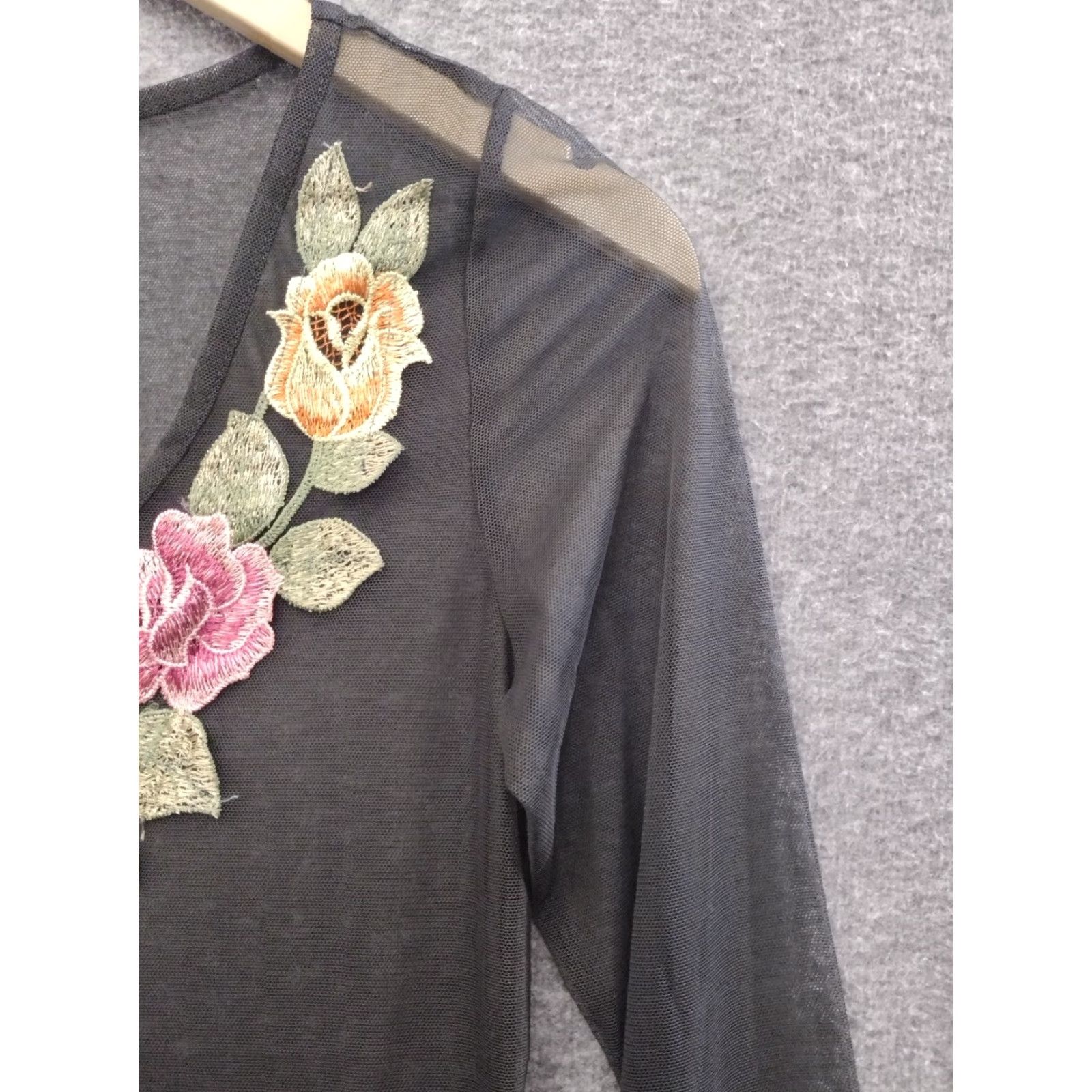 Vintage Codigo Leather-effect Bottom Dress Knitted Kaftan/Bodycon/V-Neck L Women Black Size 36" / US 14 / IT 50 - 7 Thumbnail
