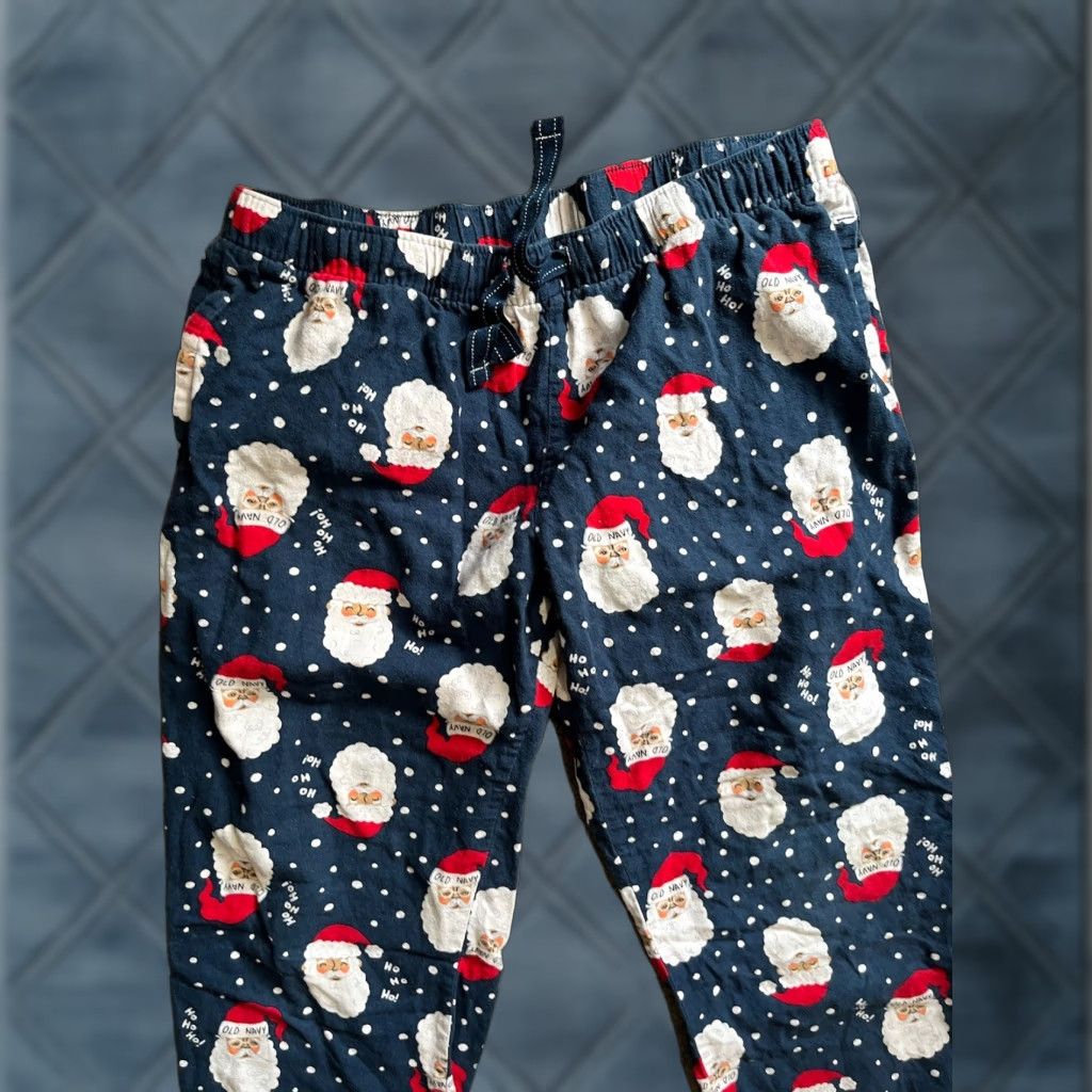 Old Navy Old Navy Pajama Pants Blue Flannel Santa Match The Fam Mid-Rise L Unisex Adults Size 36" / US 14 / IT 50 - 1 Thumbnail