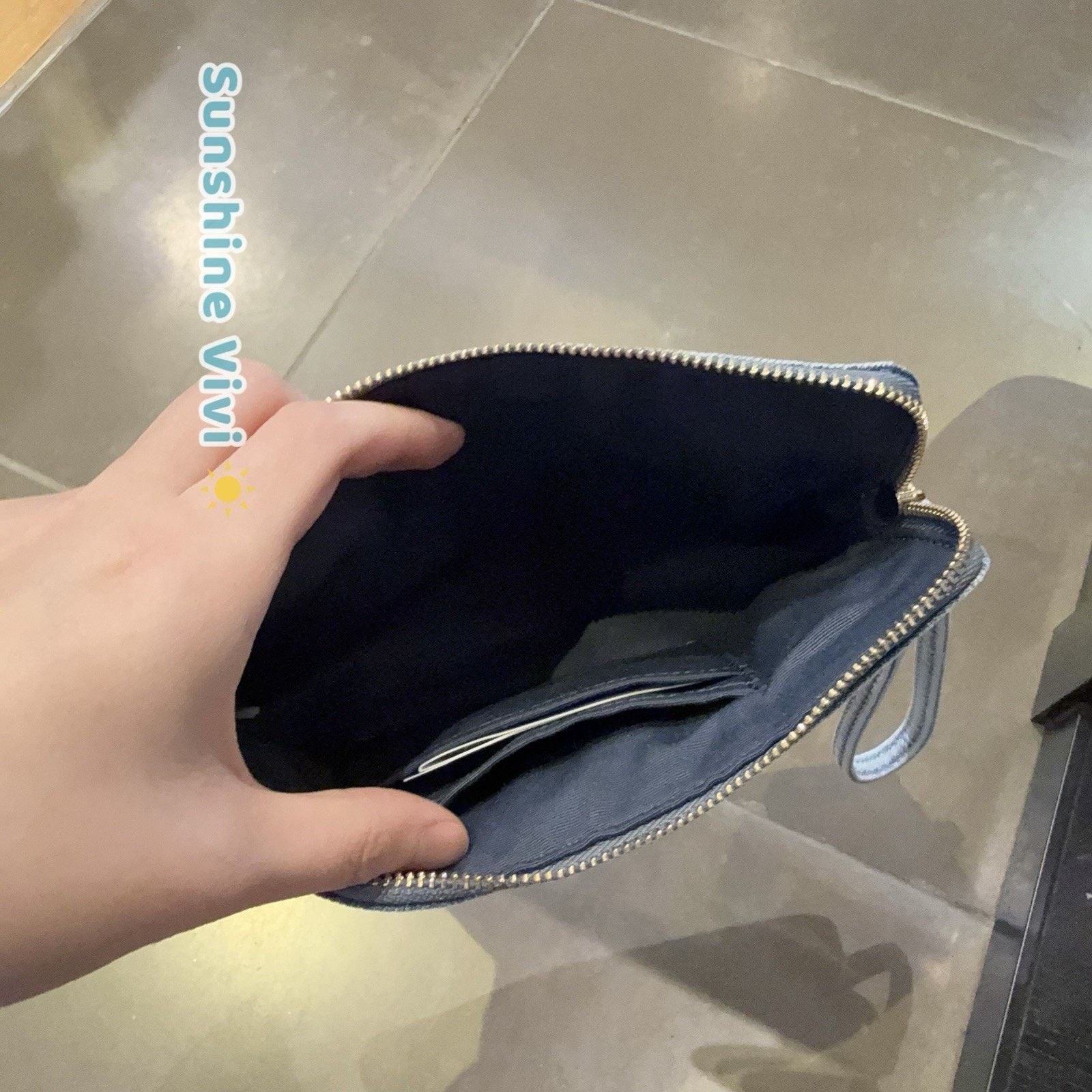 Coach NWT Coach Large Corner Zip Wristlet Loved Denim CEF68 Size ONE SIZE - 4 Thumbnail