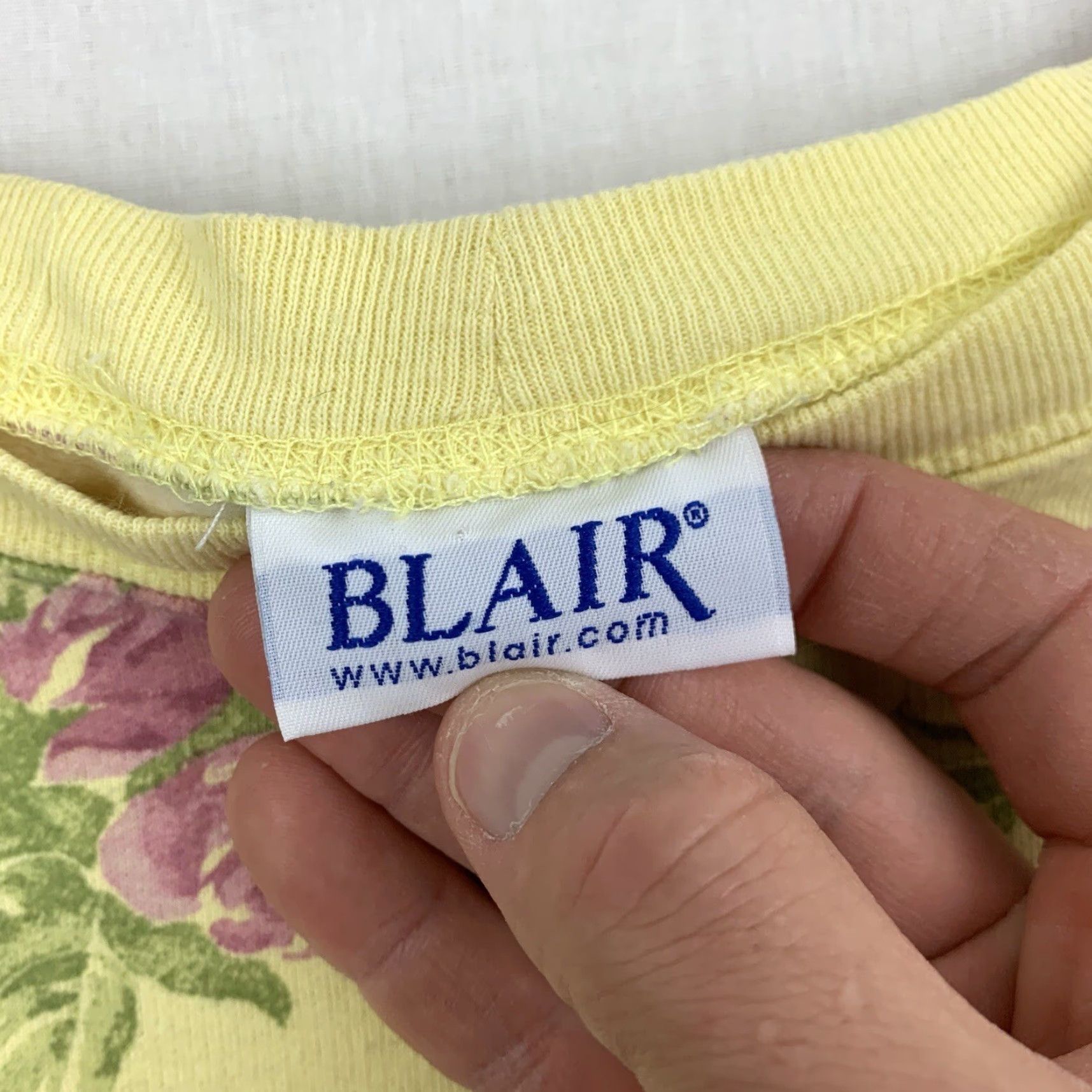 Blair VINTAGE Blair Sweatshirt Womens M Yellow Floral 90s Nature Outdoor Cartoon Flowers Crew Pullover Size M / US 6-8 / IT 42-44 - 4 Thumbnail