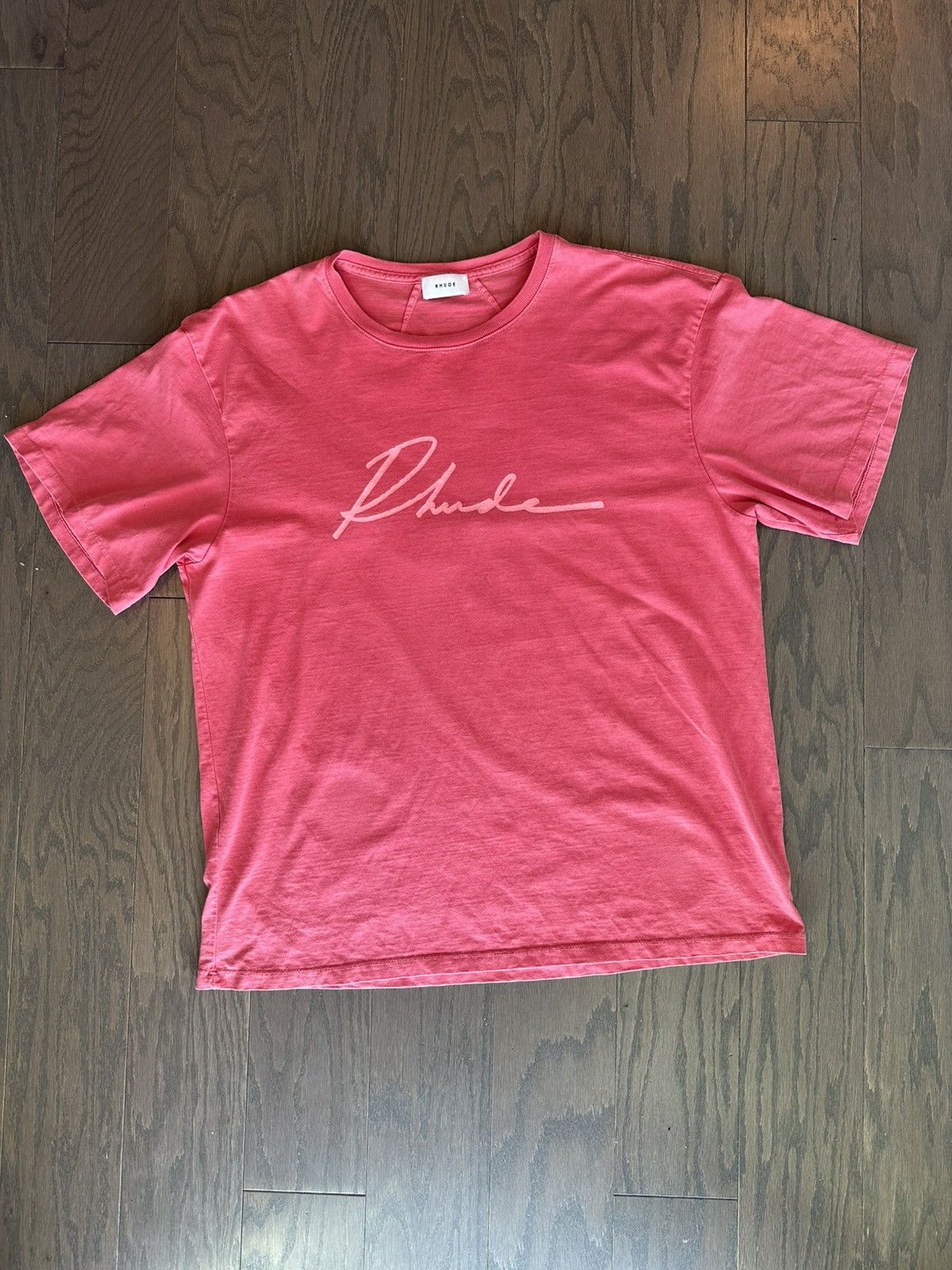 Rhude Washed Rose Rhude Script Tee Size US XL / EU 56 / 4 - 1 Thumbnail
