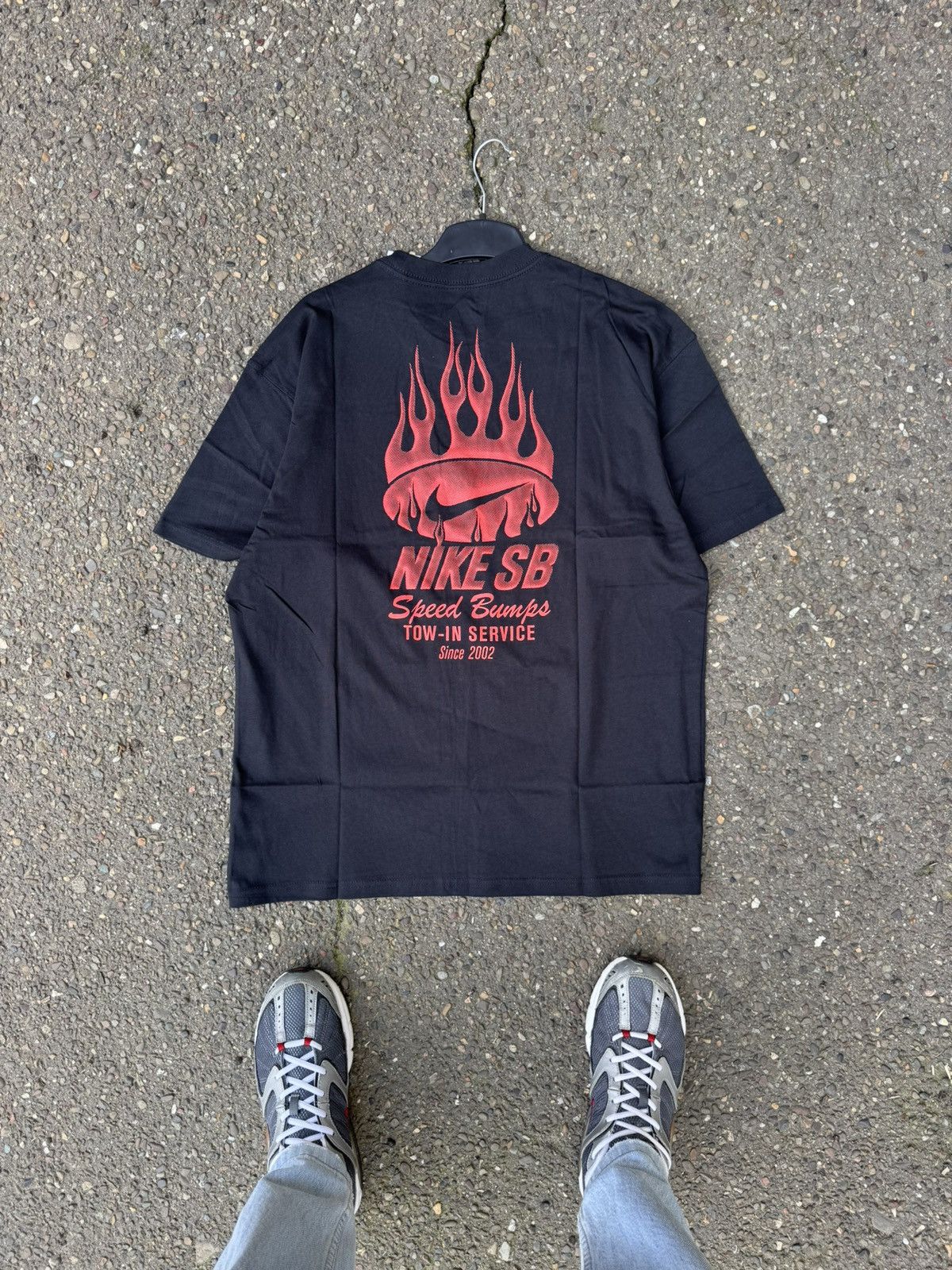 Nike SB x Speed Bumps Rare Big Flame Swoosh Logo T-Shirt Tee