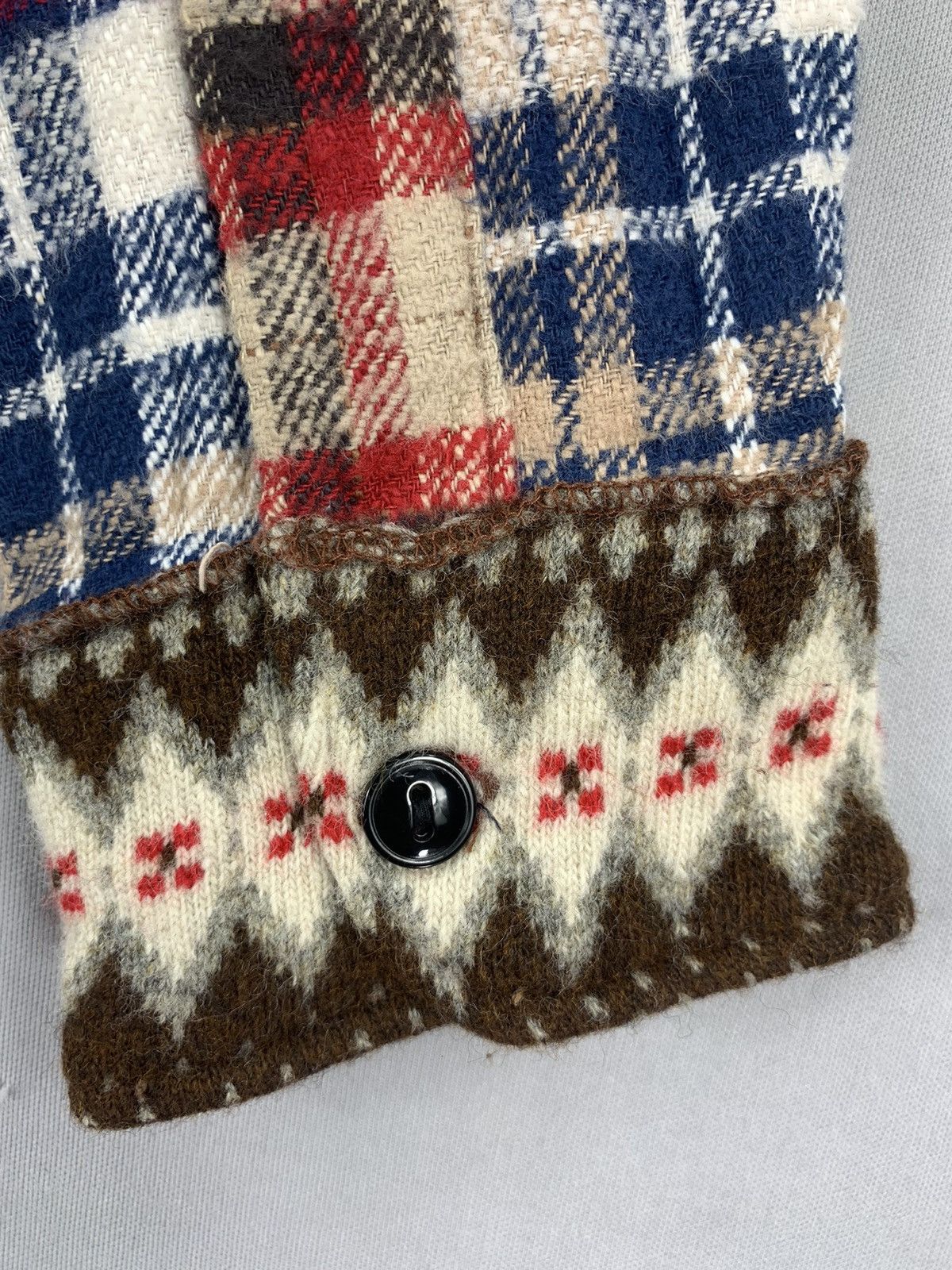Japanese Brand Rare Navajo Patchwork Knitted Flannel Size XXS / US 00 / IT 34 - 16 Thumbnail