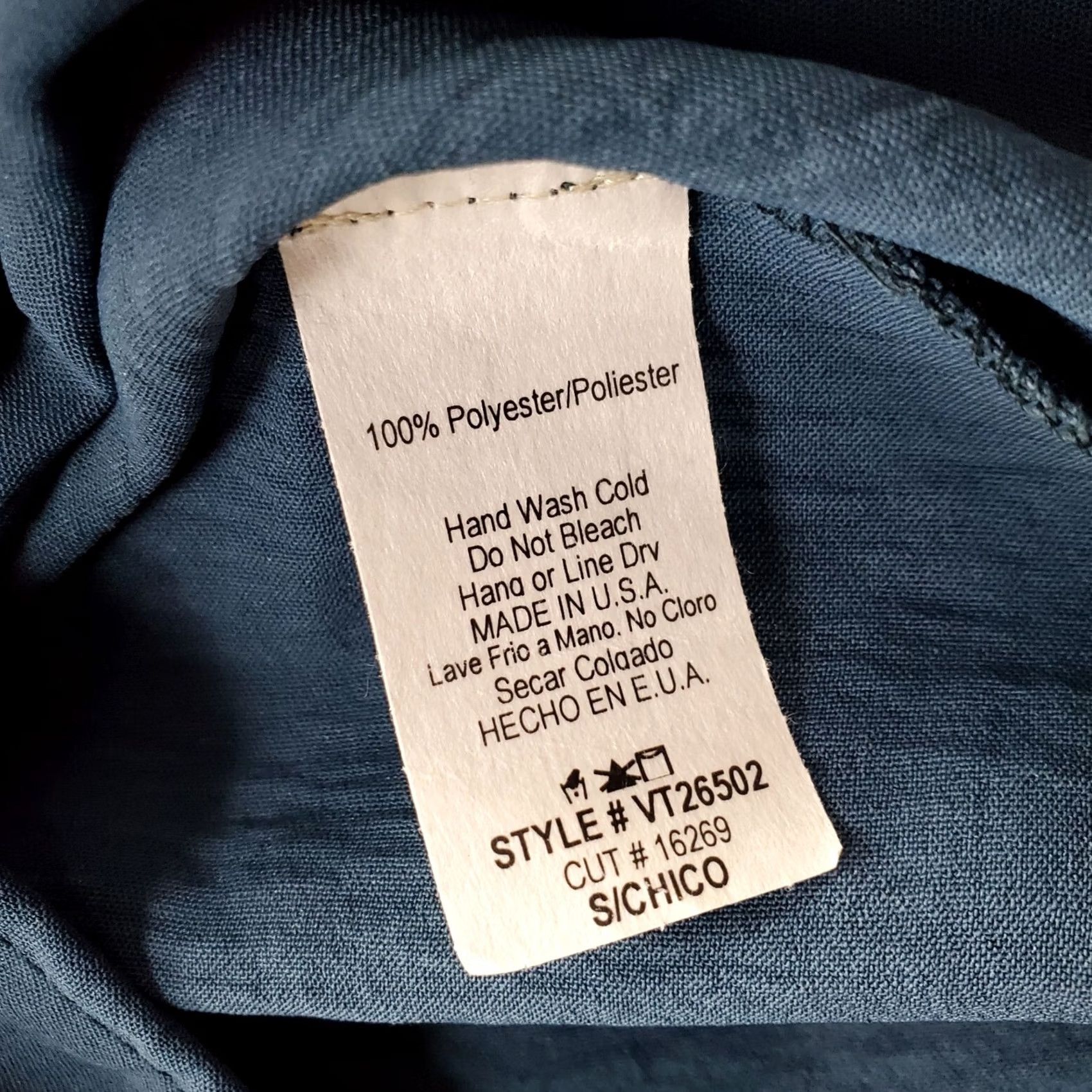 Vintage Vanilla Bay Blouse Top Womens S Blue Smocked Detail Long Sleeve Round Neck Shirt Size S / US 4 / IT 40 - 7 Thumbnail