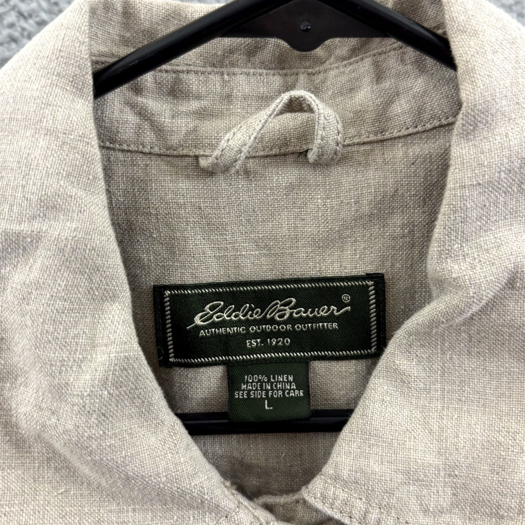Eddie Bauer Eddie Bauer Jacket Womens Large Beige Linen Button Up Lightweight Boho Lagenlook Ladies Long Sleeve Long Coat Size L / US 10 / IT 46 - 6 Thumbnail