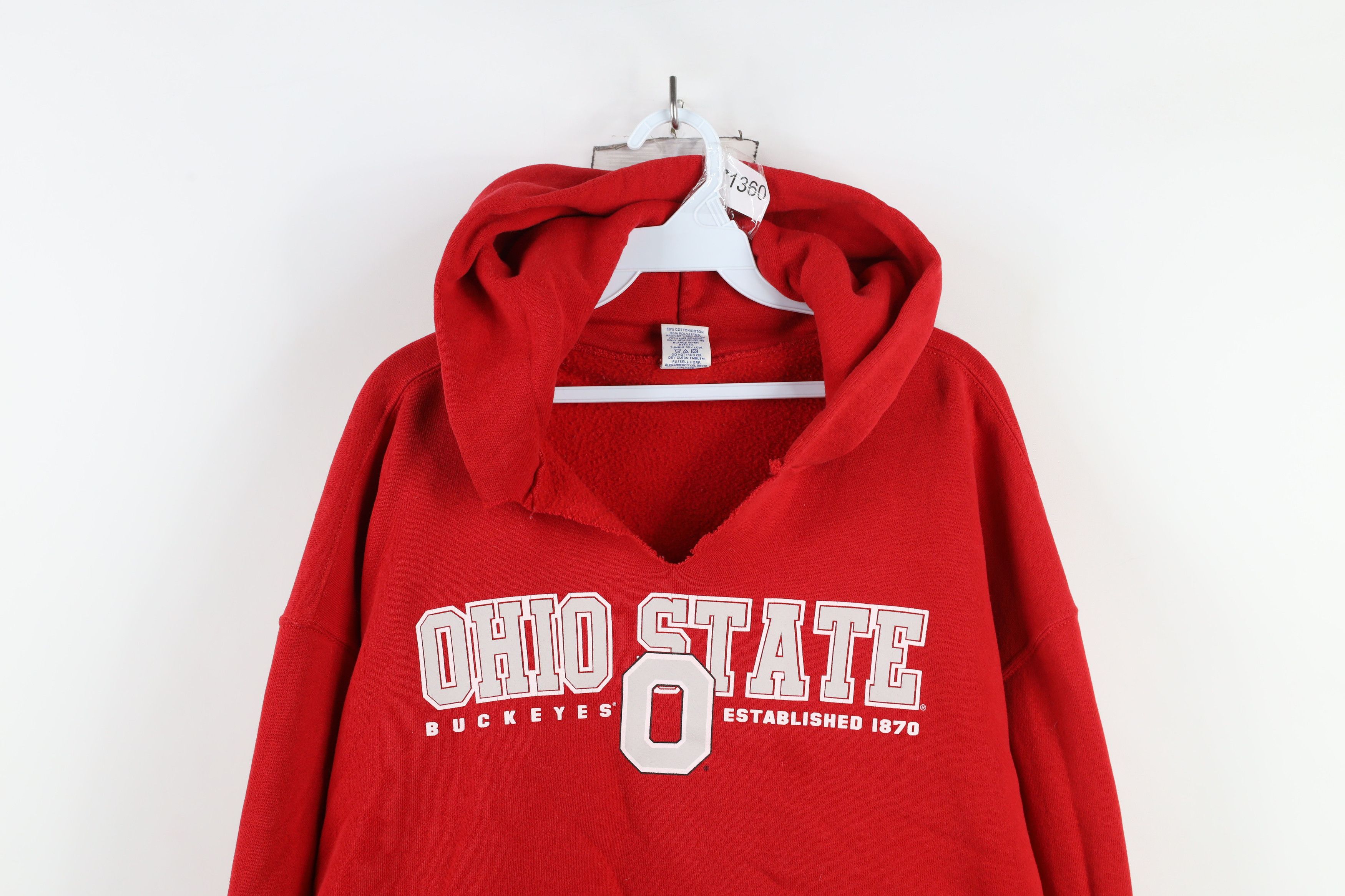 Russell Athletic × Vintage Vintage 90s Russell Athletic Ohio State University Hoodie Size US XL / EU 56 / 4 - 2 Thumbnail