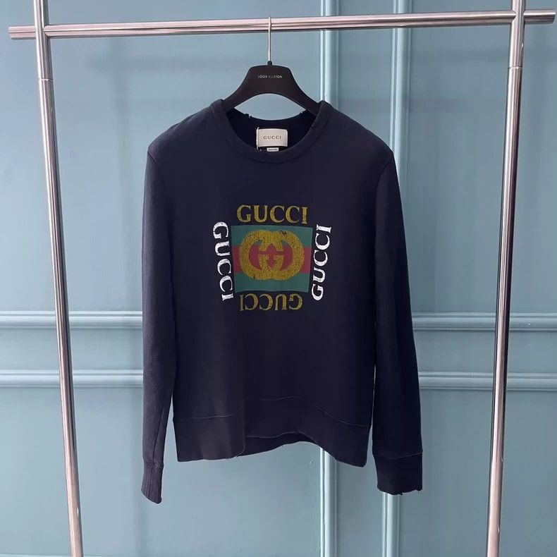 Gucci GucciDouble g printed square logo black destruction sweatsh Size US M / EU 48-50 / 2 - 1 Thumbnail
