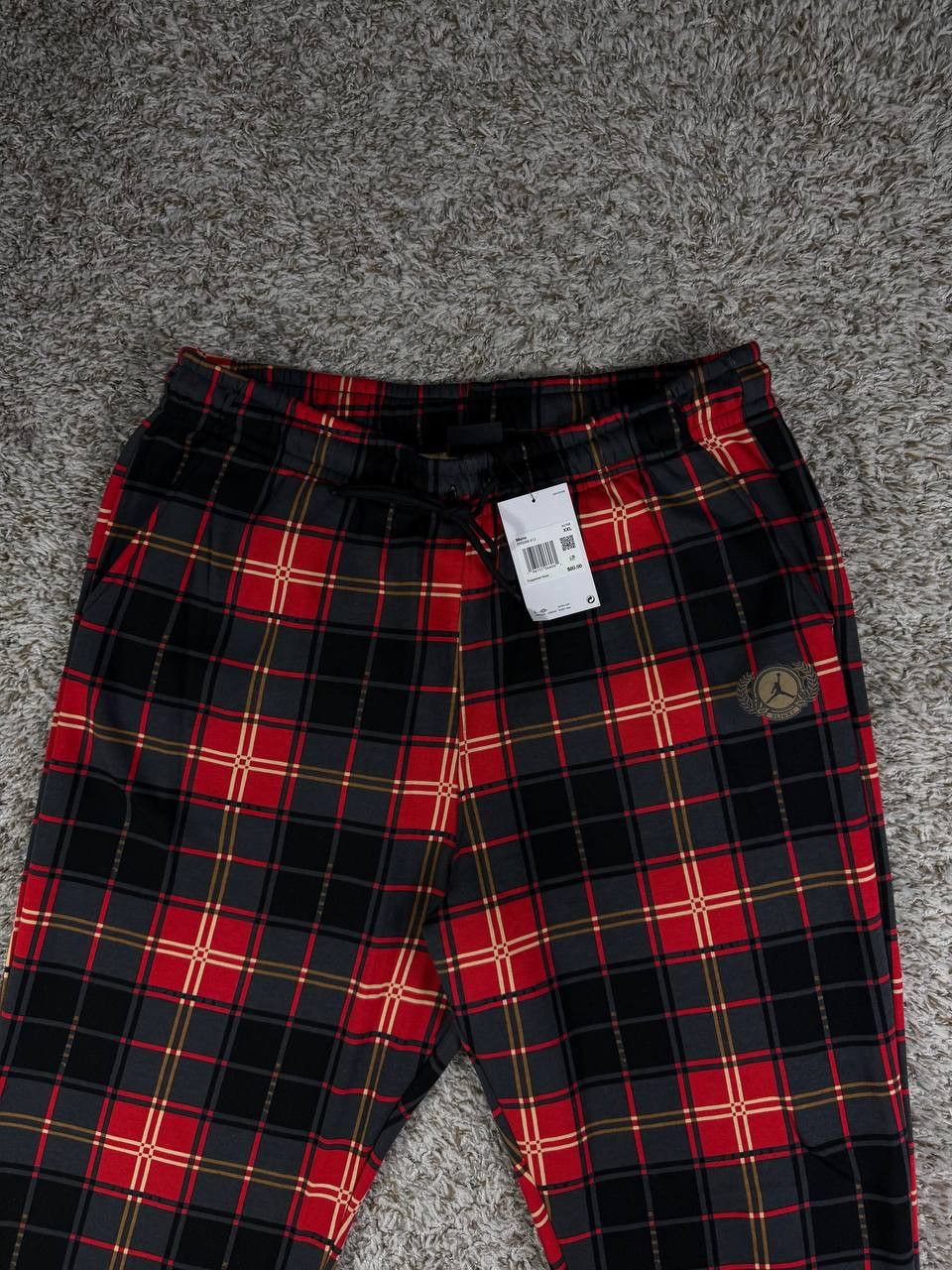 Nike Jordan Essential Festive Plaid Fleece Sweatpants DV9388-612 Size US 38 / EU 54 - 2 Thumbnail