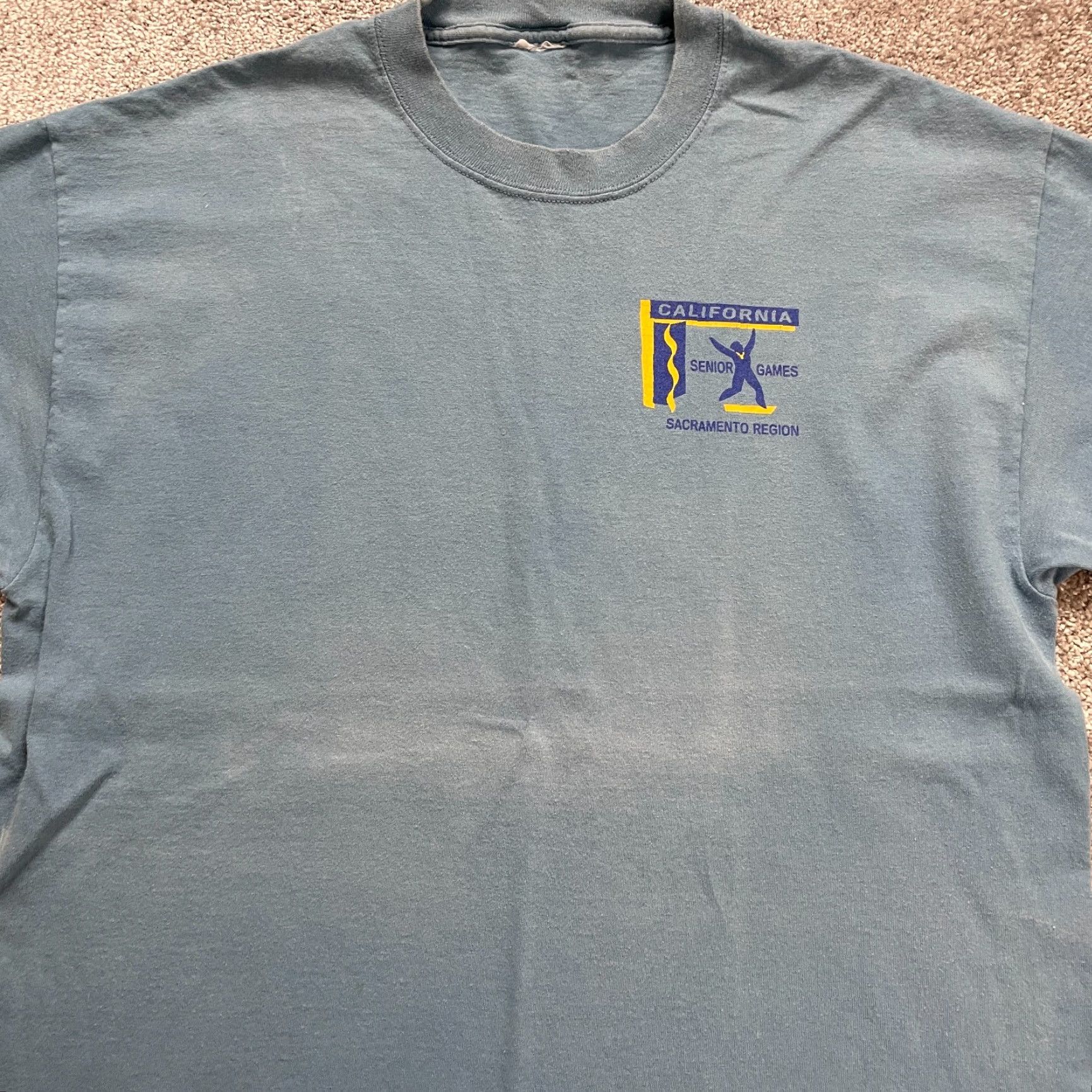 Vintage Unbranded Graphic Shirt Men L Blue Cotton Short Sleeve Crew Neck Logo Casual Mens Size US L / EU 52-54 / 3 - 3 Thumbnail