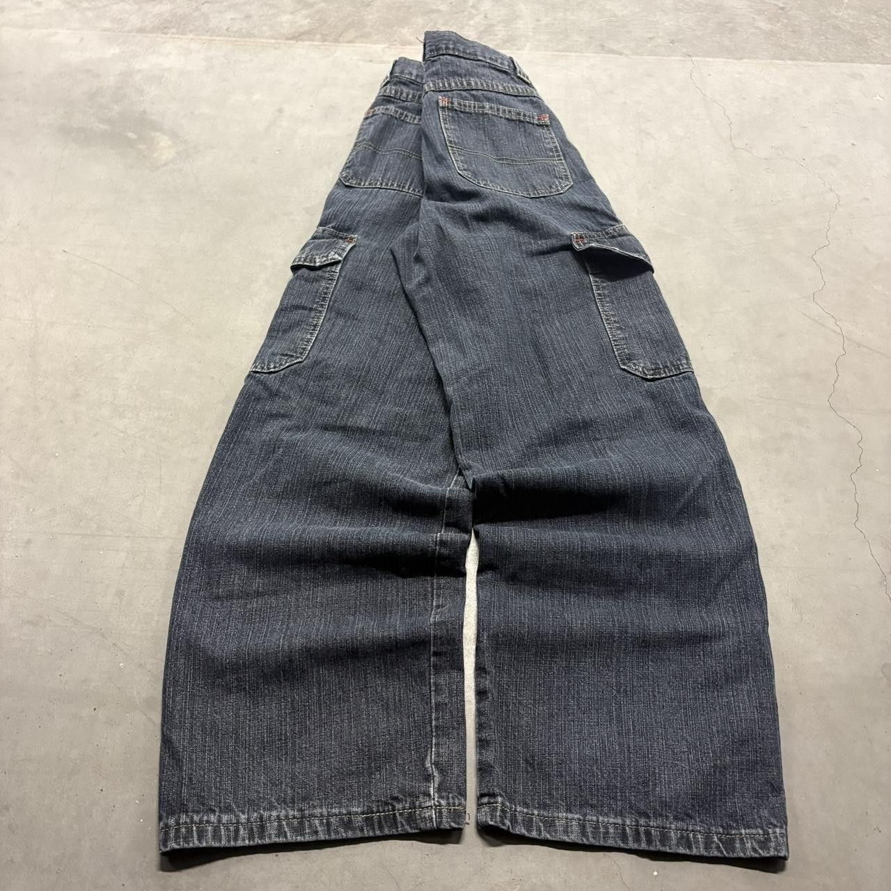 Vintage Crazy Vintage Y2K 2000s Baggy Skater Style Dark Wash Cargo Grunge Denim Jeans! Size US 26 / EU 42 - 4 Thumbnail