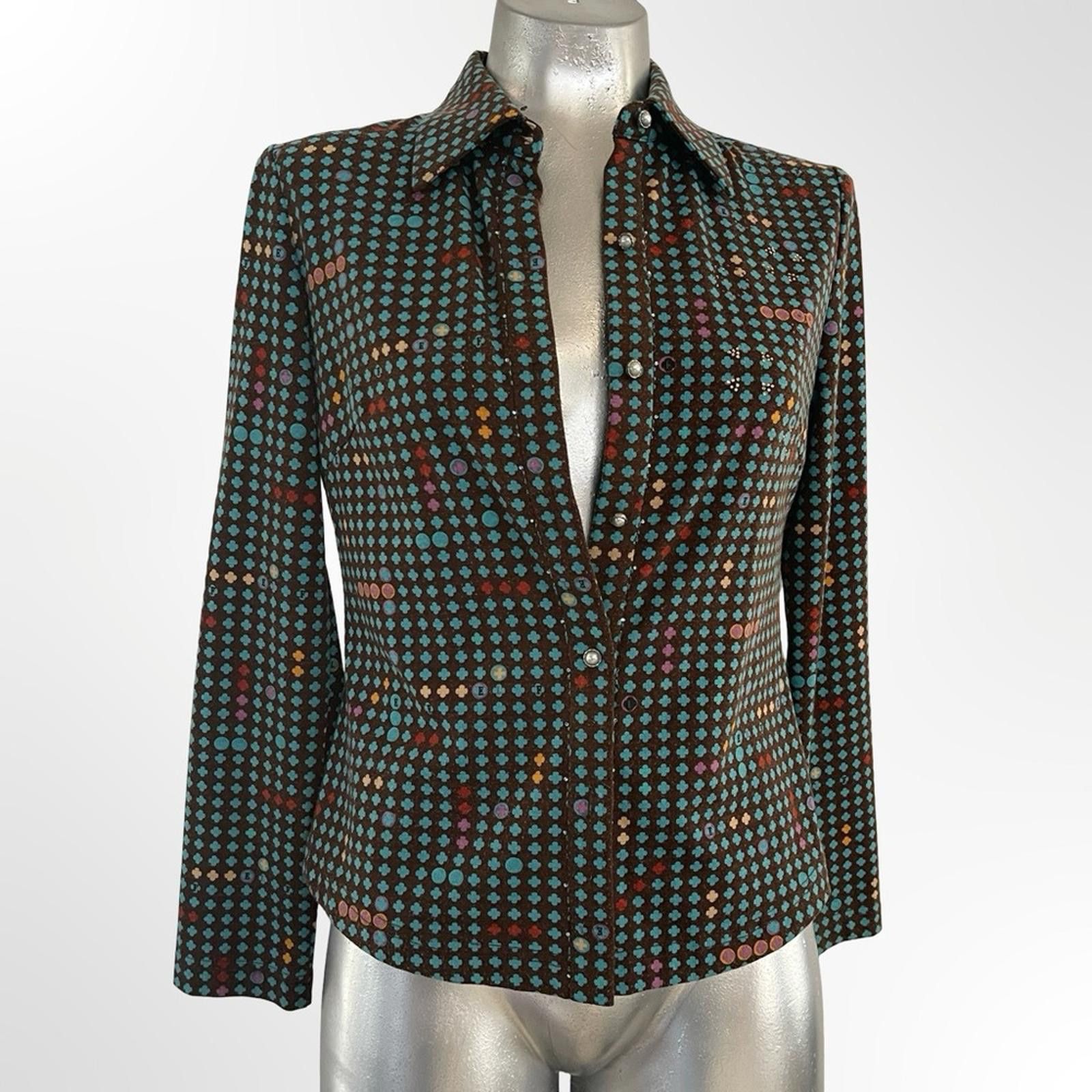 NBDN Nobrandedon Vintage Stylish Green Polka Dot Women's Jacket in size M Size M / US 6-8 / IT 42-44 - 4 Thumbnail