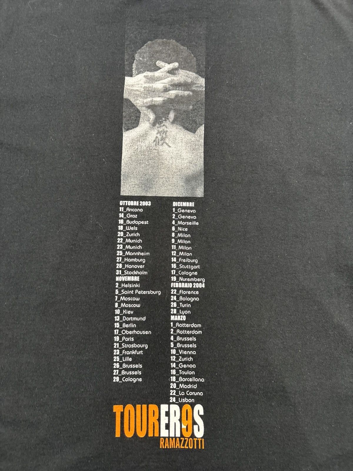 Band Tees Vintage Eros Ramazzotti Toureros 2003/2004 T Shirt Band 00s Size US L / EU 52-54 / 3 - 4 Thumbnail