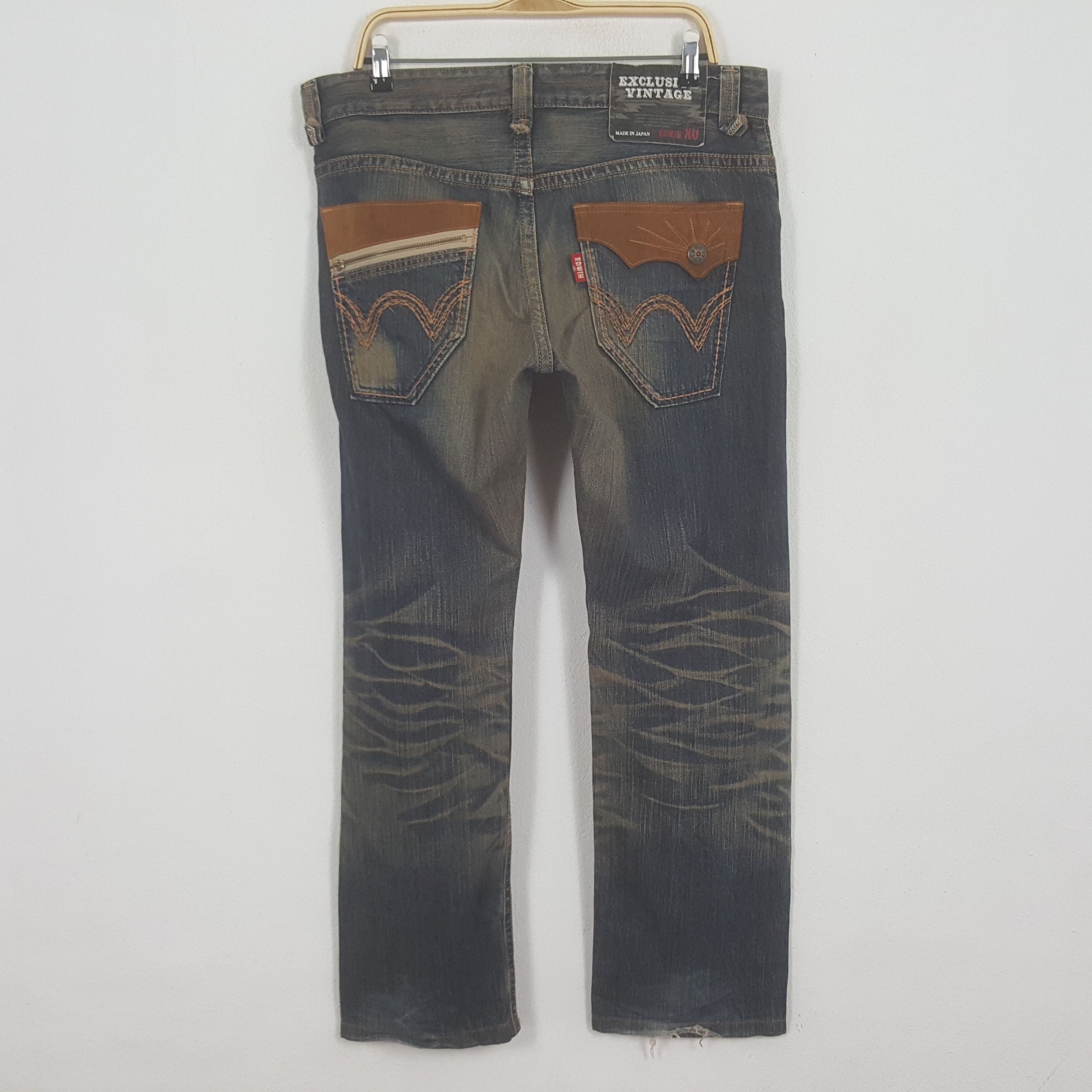 Edwin × Japanese Brand × Vintage Vintage Edwin XU Exclusive Vintage Denim Jeans Size US 36 / EU 52 - 4 Thumbnail