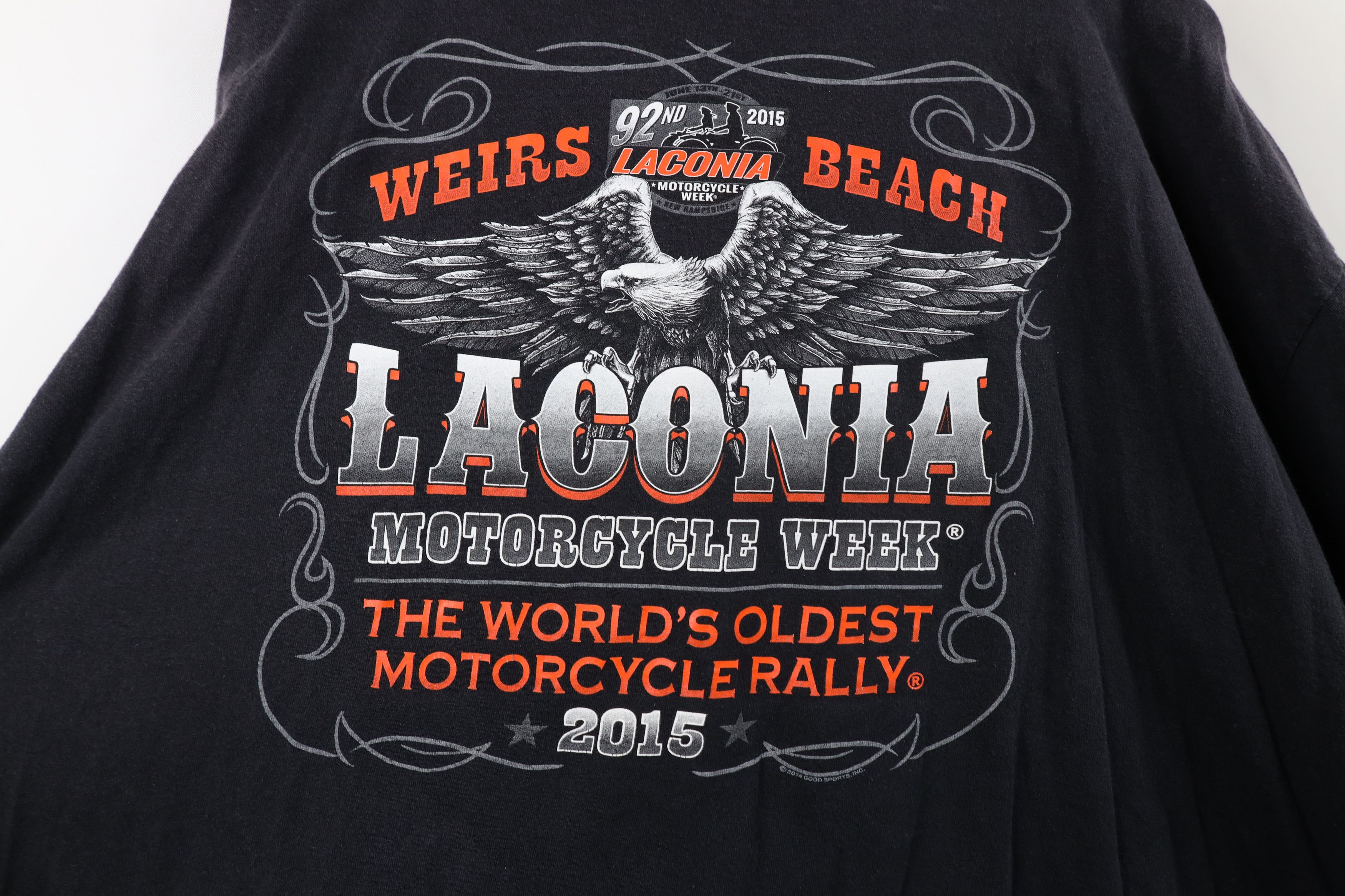 Vintage Vintage Y2K Spell Laconia Bike Week Motorcycle T-Shirt Black Size US XXL / EU 58 / 5 - 11 Thumbnail