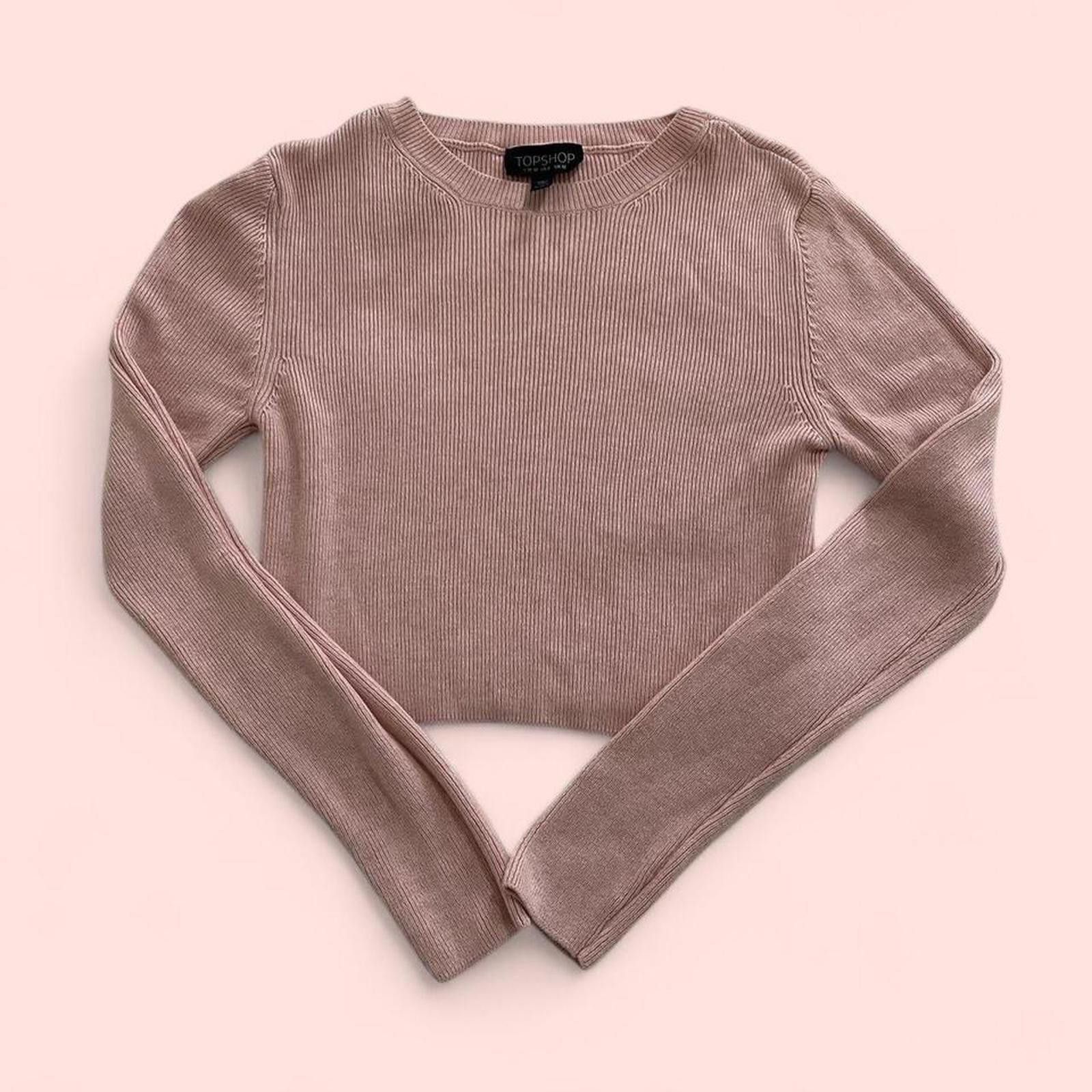 Topshop Baby Pink long sleeve Topshop knit top Size S / US 4 / IT 40 - 1 Thumbnail
