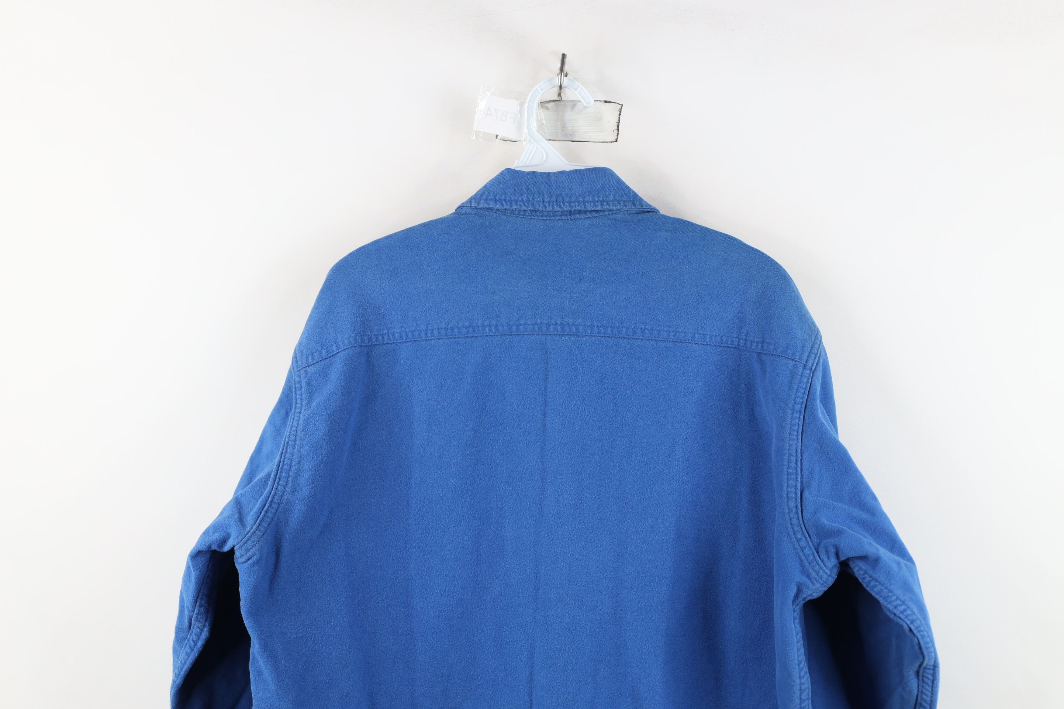 Vintage Vintage 70s Streetwear Cloth Collared Button Shirt Blue Size US L / EU 52-54 / 3 - 14 Thumbnail