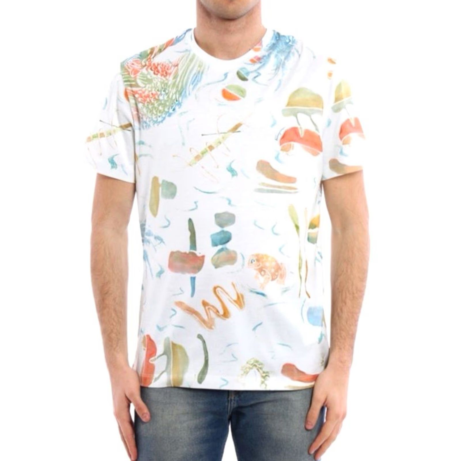 Salvatore Ferragamo Salvatore Ferragamo T-Shirt Abstract Made in Italy XS/S White Mens Shirt Size US XS / EU 42 / 0 - 3 Thumbnail