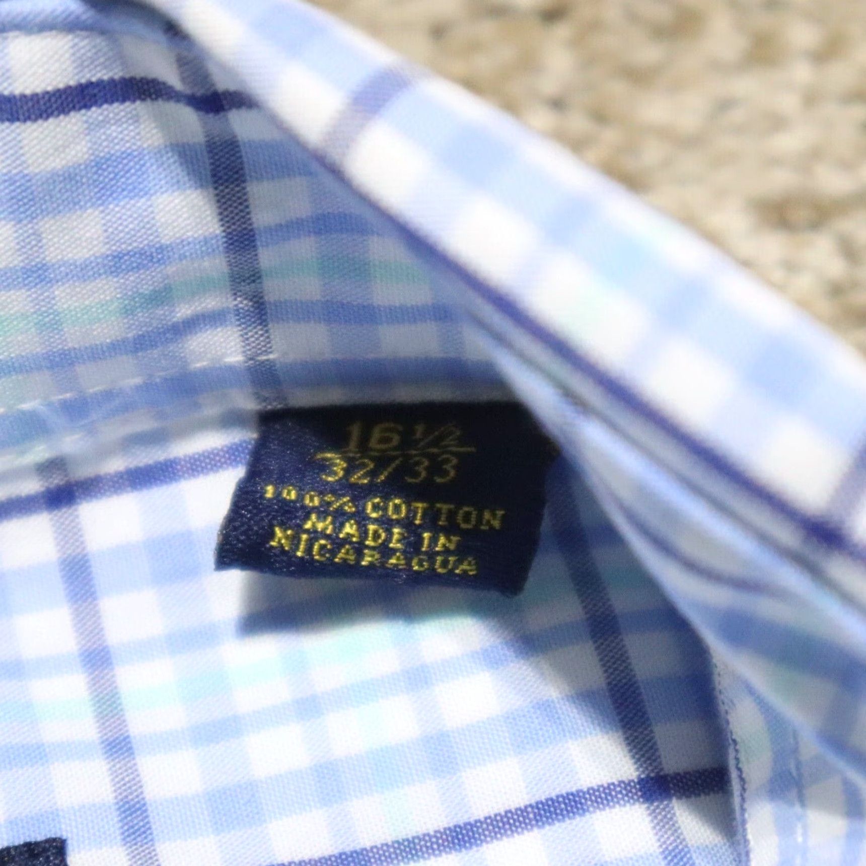 Club Room Club Room Shirt Men 16.5 32/33 Blue Checkered Button-Down Long Sleeve Cotton Blends Plaid Stretch Regular Size US L / EU 52-54 / 3 - 4 Thumbnail