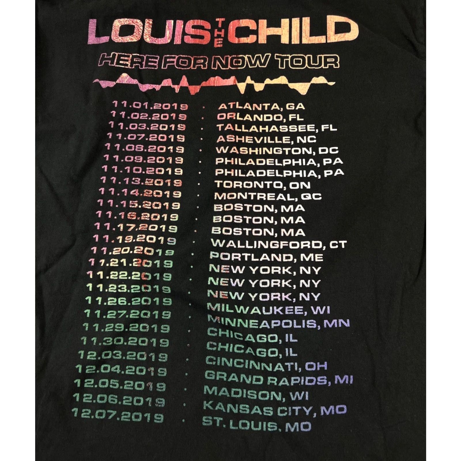 Comfort Colors Louis The Child Here For Now Tour Shirt Long Sleeve M Men Black Solid Double-Sided T-Shirt Music Shirt Size US M / EU 48-50 / 2 - 3 Thumbnail