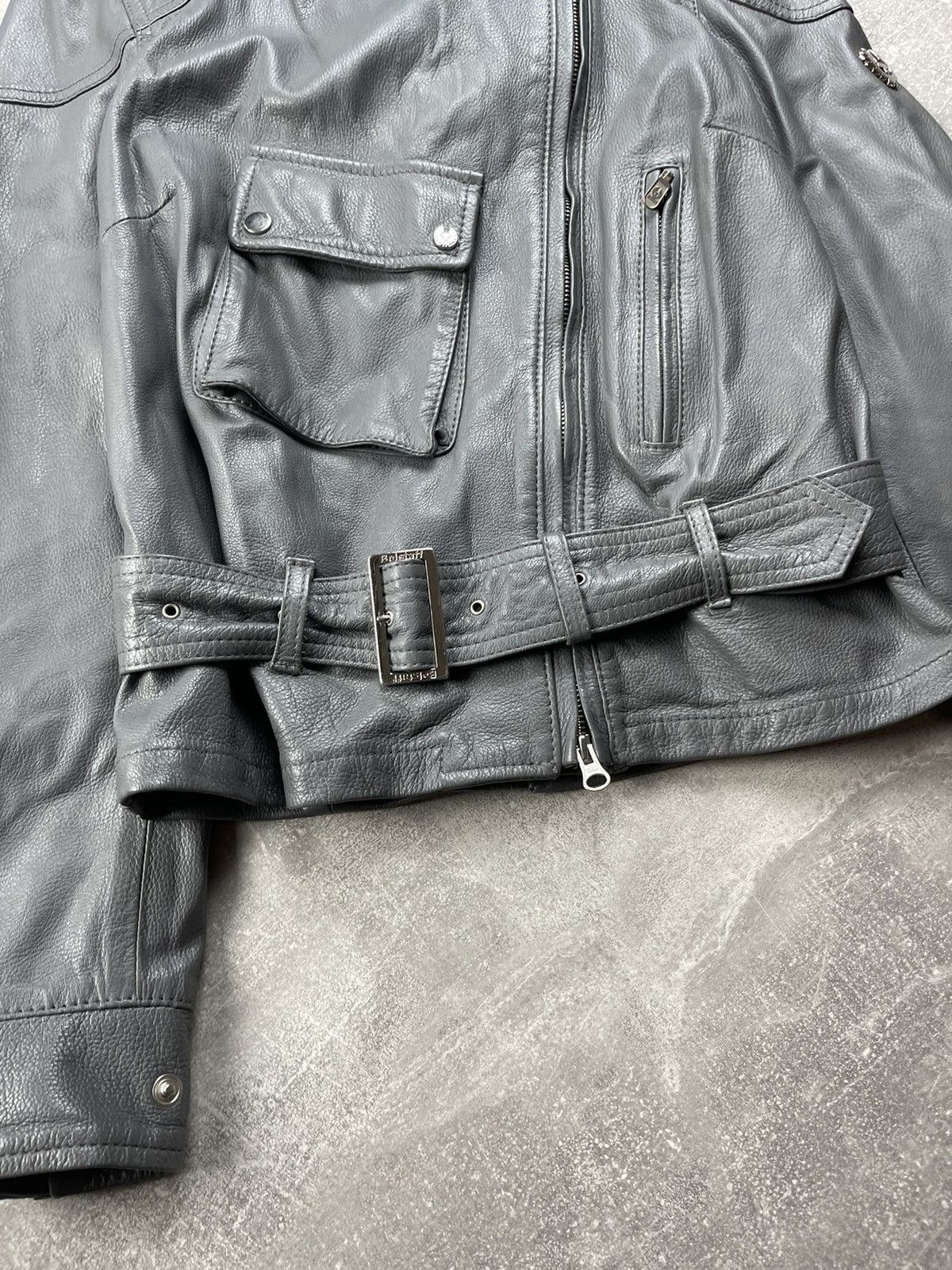 Belstaff Belstaff Gold Label Ladies Biker Belted Gray Leather Jacket Size S / US 4 / IT 40 - 4 Thumbnail