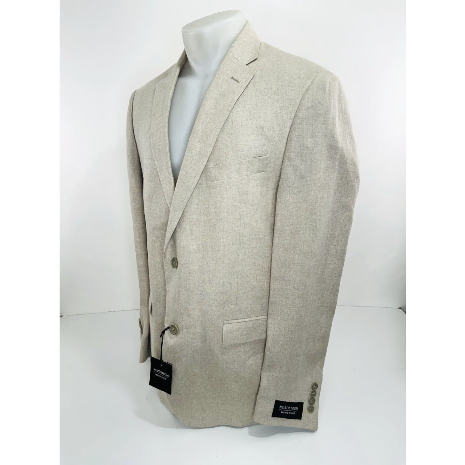 Nordstrom Nordstrom Blazer Linen Mens 44 L Beige Shirt Jacket Vest & Blazer Big & Tall NORDSTROM w TAG Size US S / EU 44-46 / 1 - 2 Thumbnail