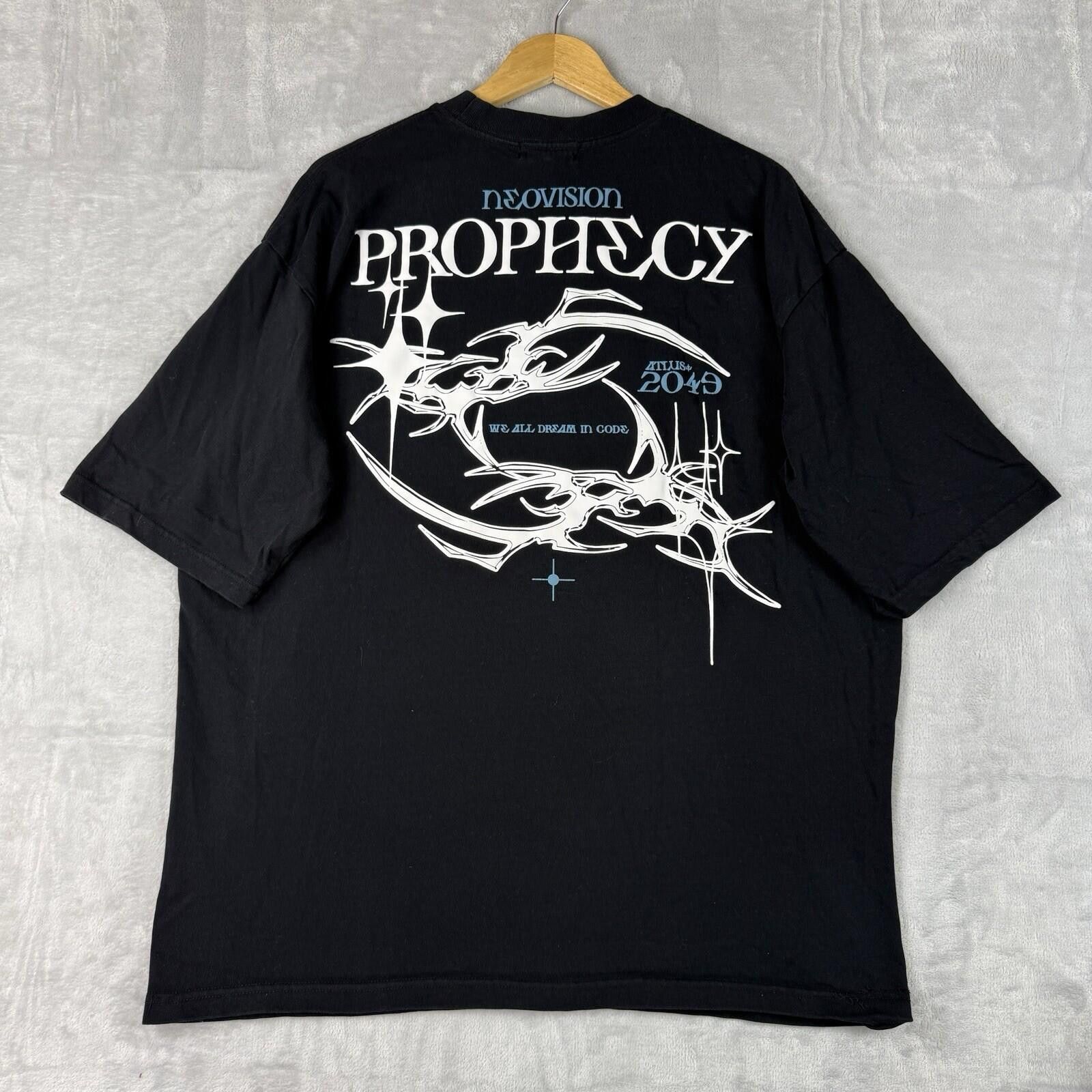 Neovision Black Prophecy T Shirt Y2K Cyber Size XL oversized