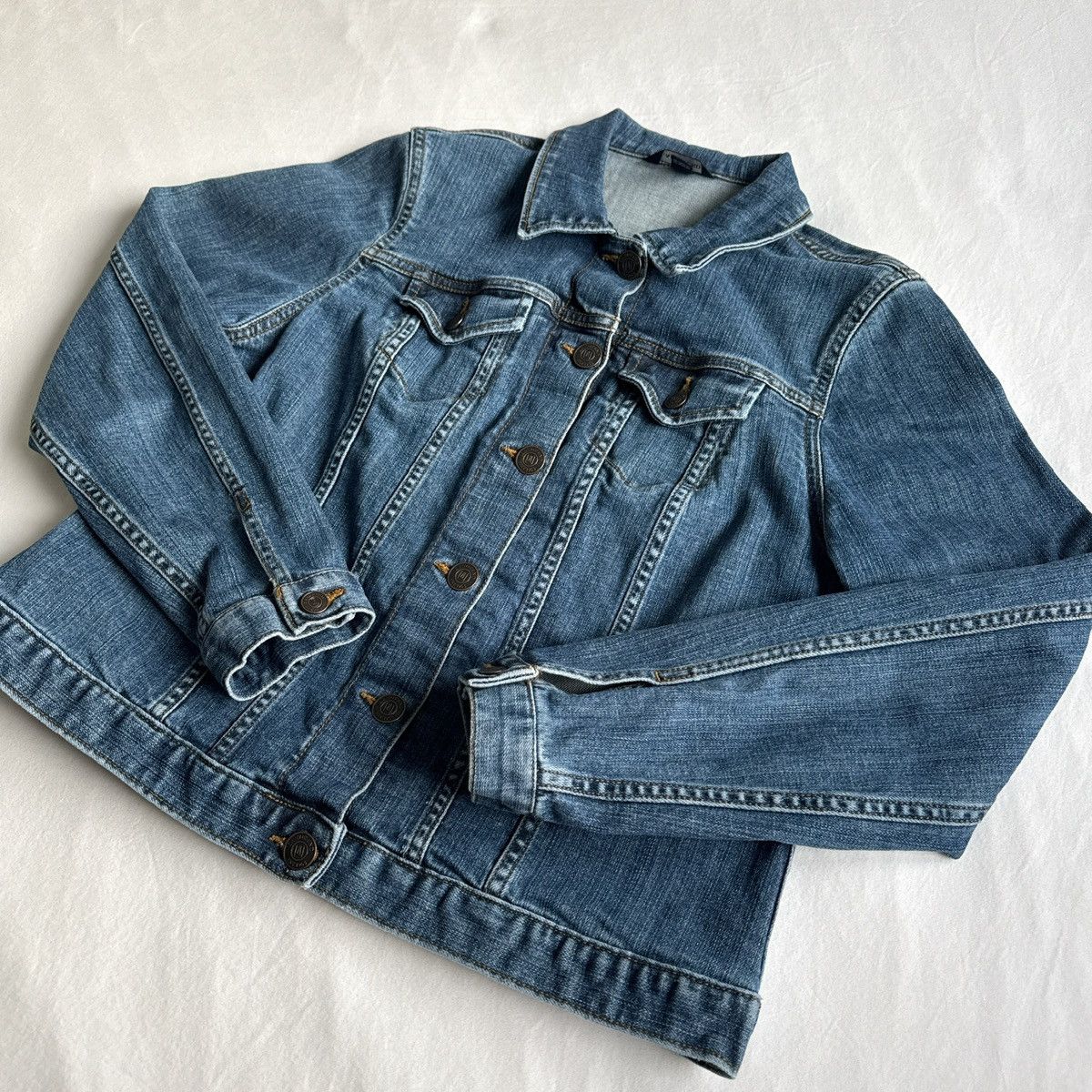 Lands' End Lands’ End Vintage Style Blue Denim Jacket Womens Medium M Size M / US 6-8 / IT 42-44 - 2 Thumbnail
