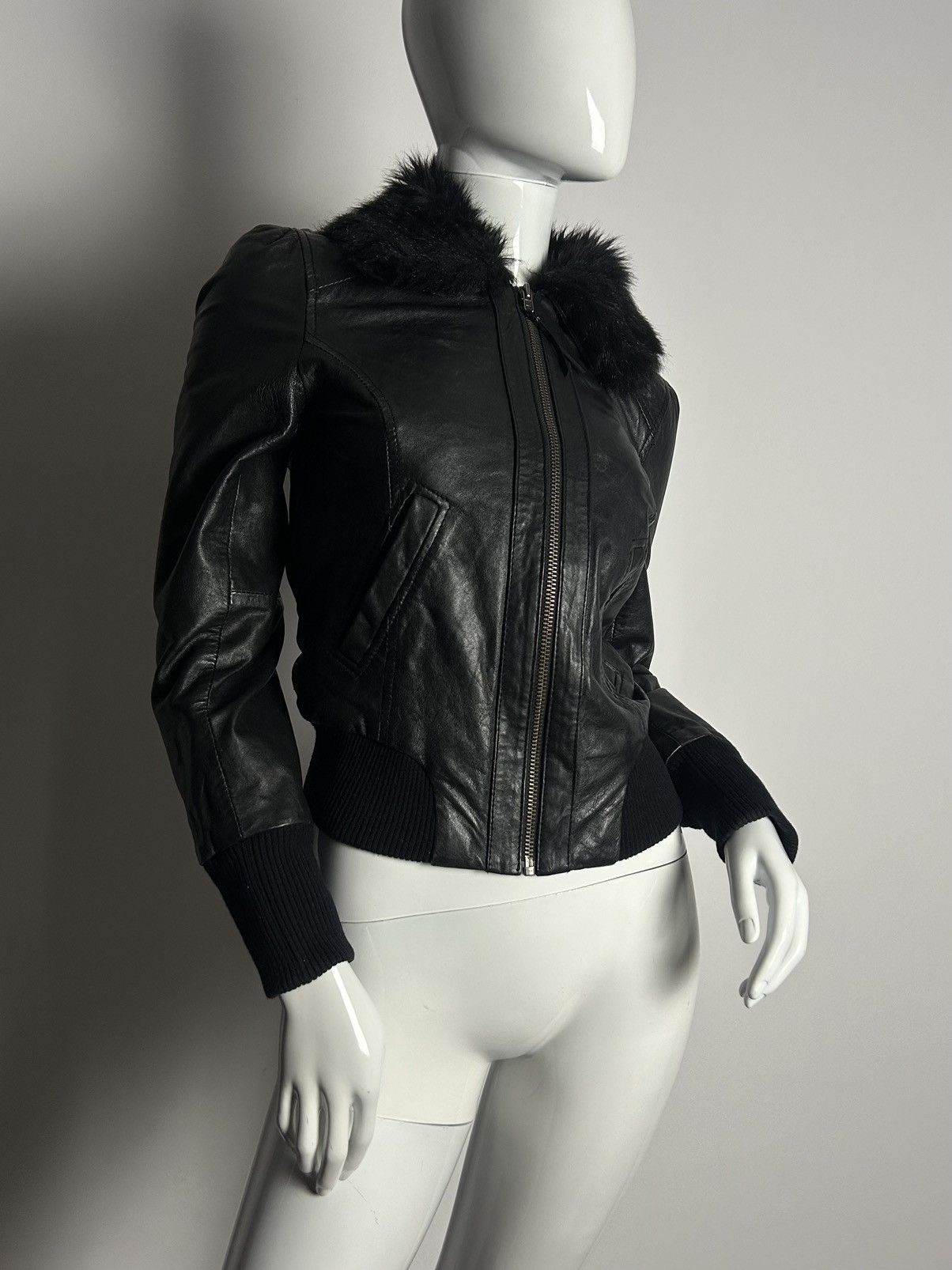 Other Vintage biker bomber leather fur jacket Size S / US 4 / IT 40 - 5 Thumbnail