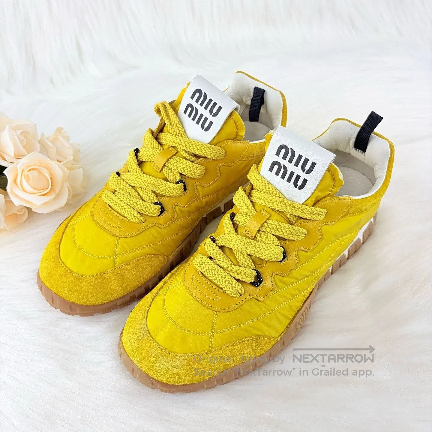 woomii ウーミー 38 イエロー Miu Miu Miu Miu Yellow Low-Top Sneakers Size 38. | Grailed