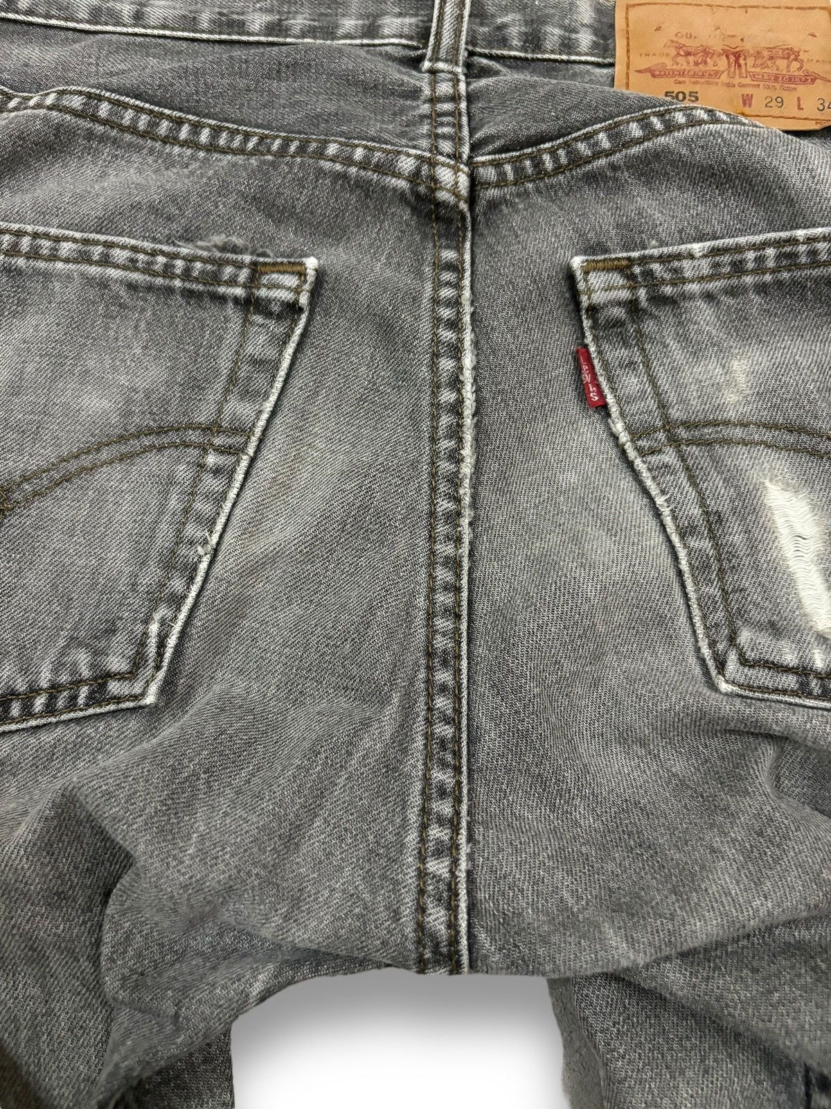 Levi's Vintage 80s Levis 505 Faded Distressed Grunge Jeans 29x27 Size US 29 - 16 Thumbnail