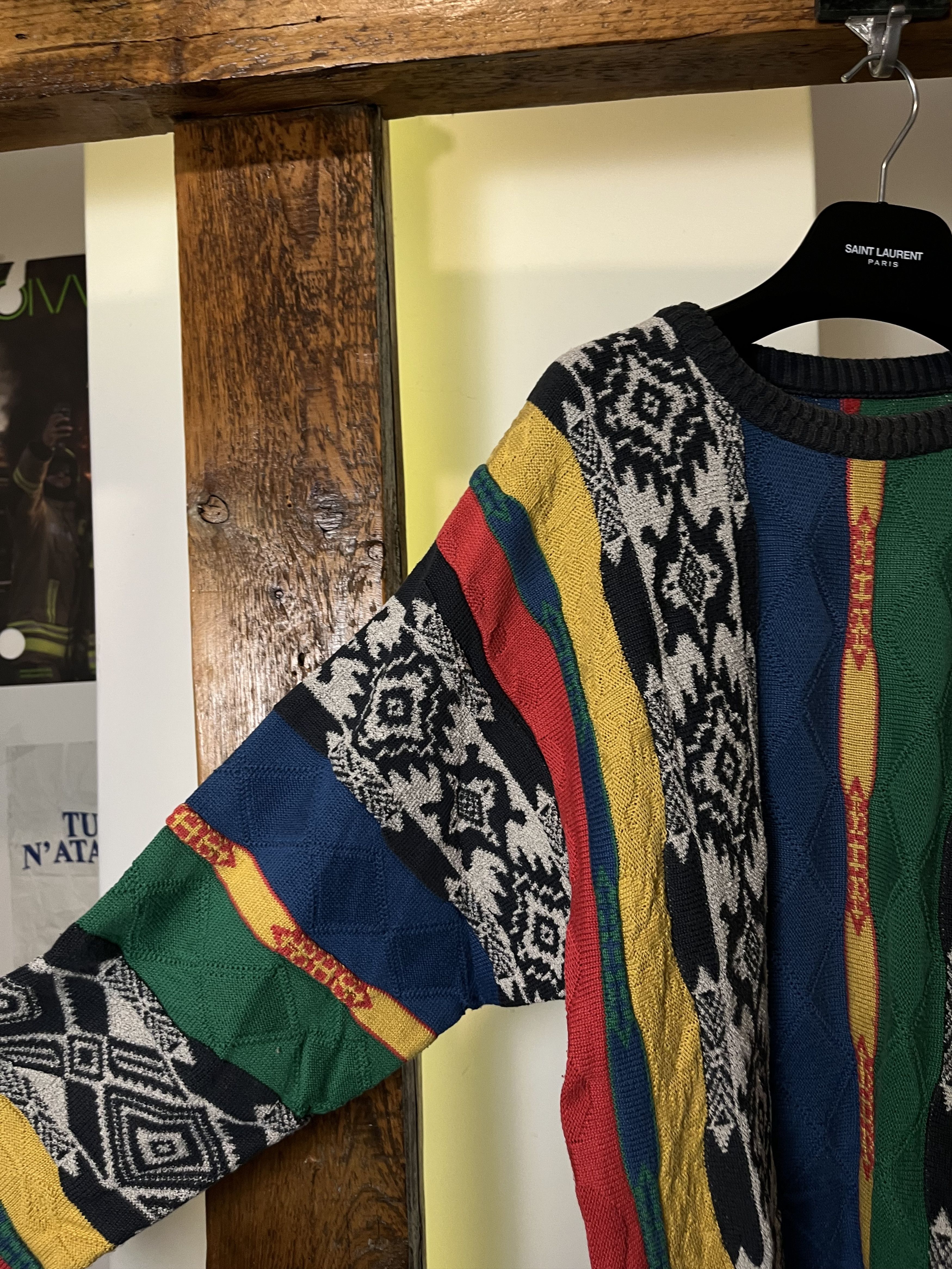 Coogi Vintage 90s Coloured Cable Coogi Style Knit Sweater Size US L / EU 52-54 / 3 - 4 Thumbnail