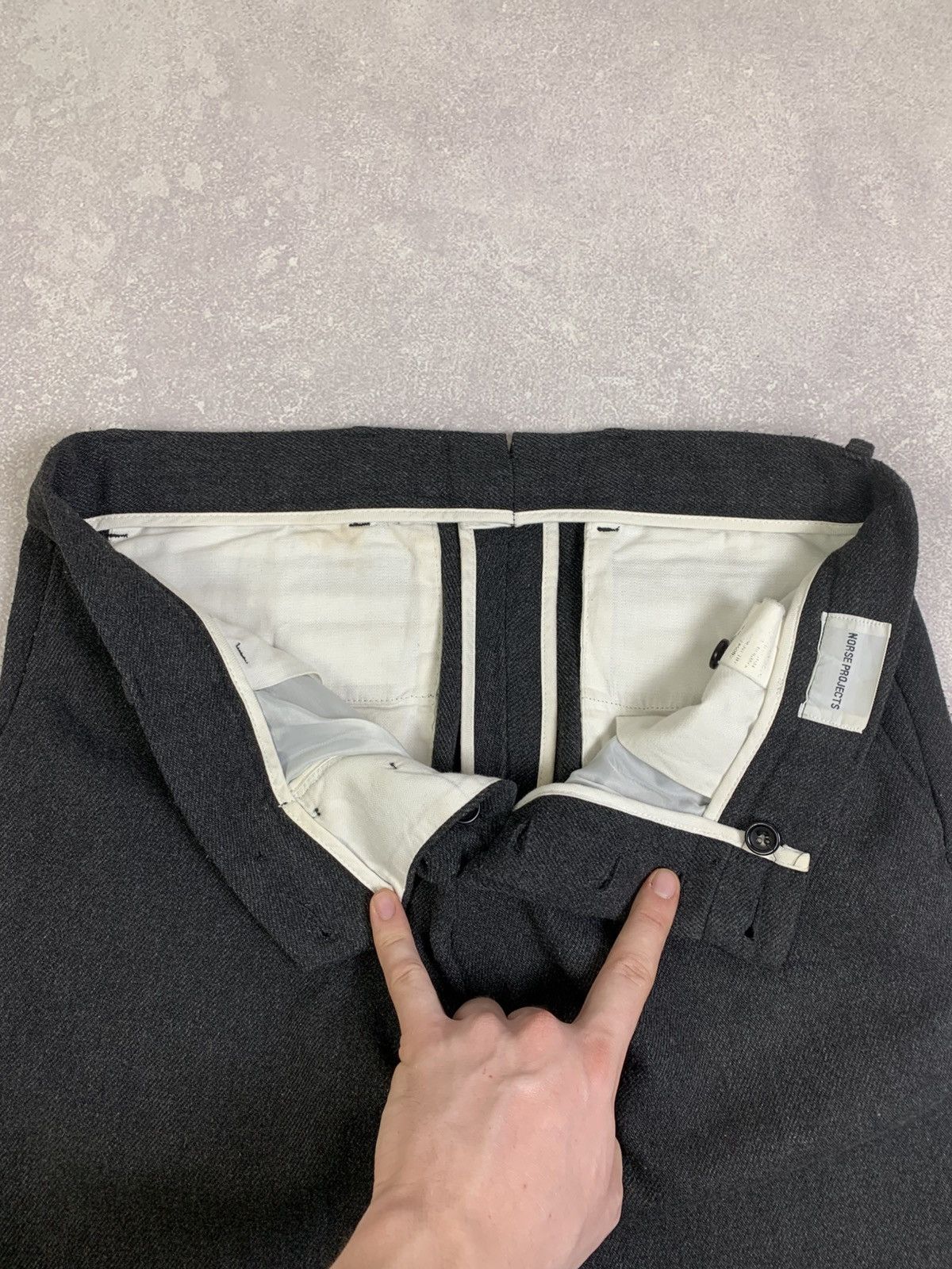 Norse Projects Norse Projects Aros Wool Pants Grey 30 Charcoal Melange Size US 30 / EU 46 - 7 Thumbnail