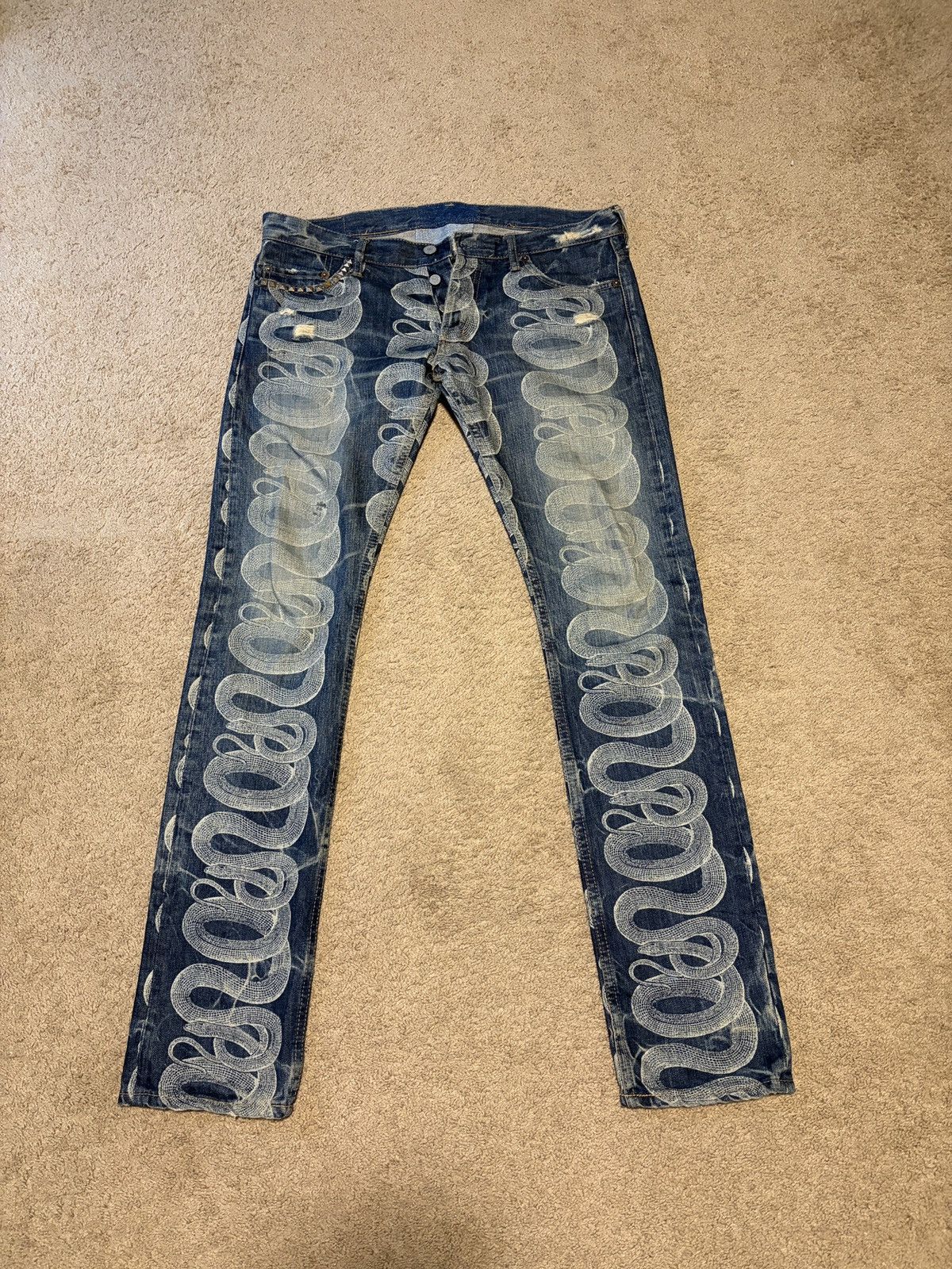 RARE Hysteric XXX Mens line Snake Denim