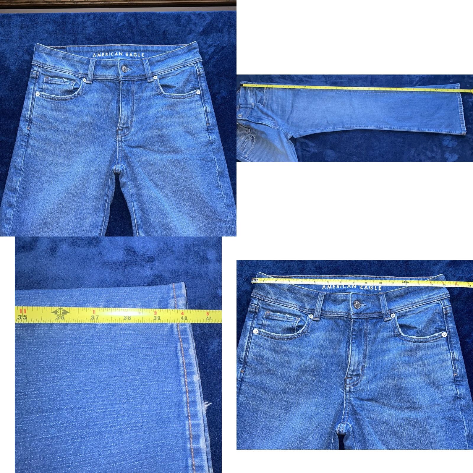 American Eagle Outfitters American Eagle Outfitters Kick Boot Jeans Women 8 Regular 30x32 Stretch Blue Coin Pockets Zipper Modern Size 30" / US 8 / IT 44 - 11 Thumbnail