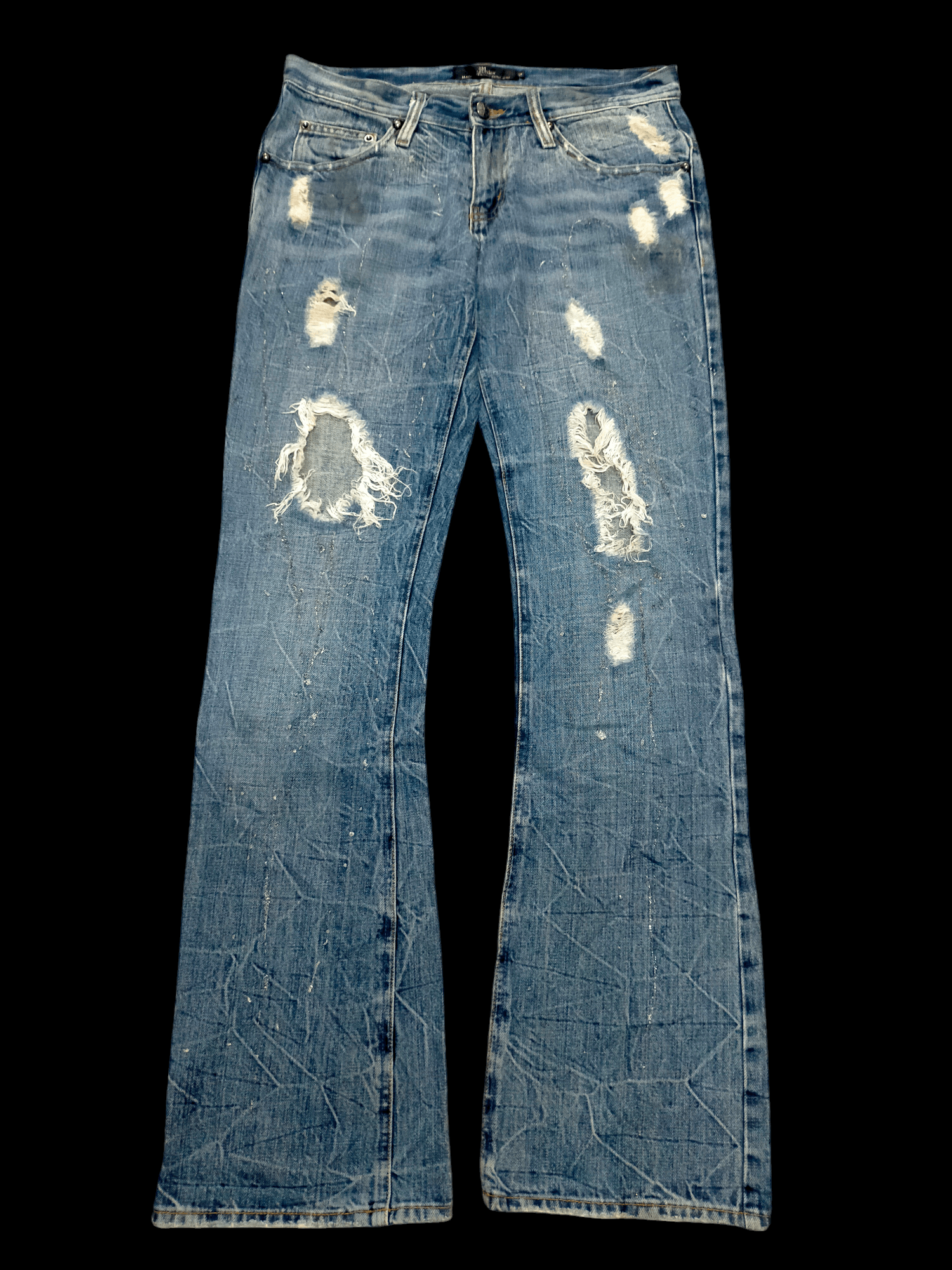 If Six Was Nine 🔥Rare🔥Midas Insane Distressed Flare Jeans Size US 30 / EU 46 - 1 Thumbnail