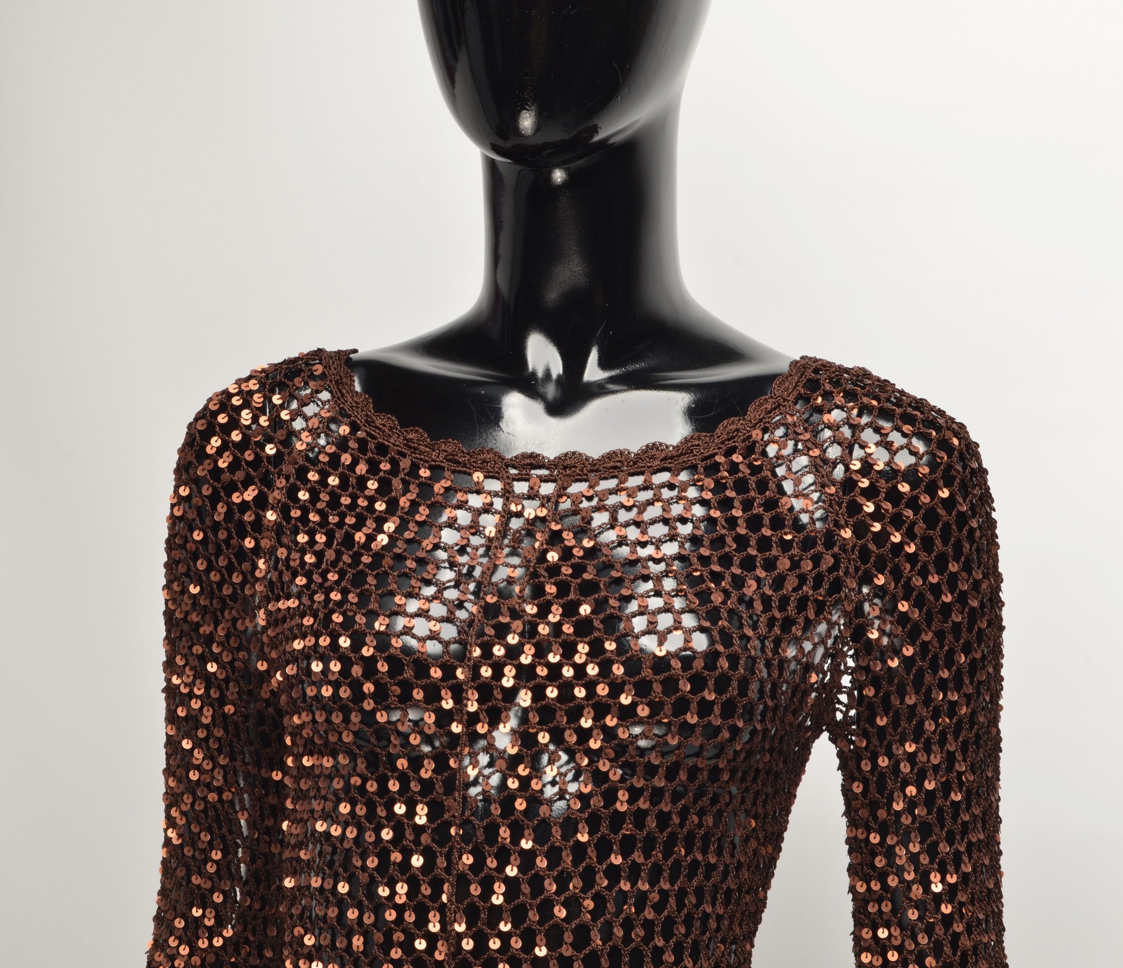 Vintage Vintage Y2K Cute Crochet Net Knit Sparkle Top Blouse Size S / US 4 / IT 40 - 2 Thumbnail