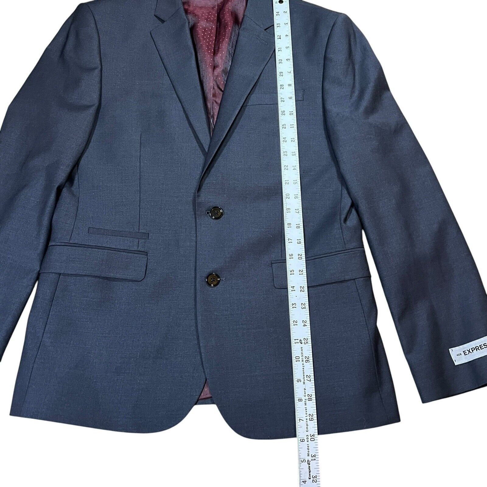 Express EXPRESS Photographer Blazer Jacket Slim Grey Suit Size 40R Size 40R - 5 Thumbnail