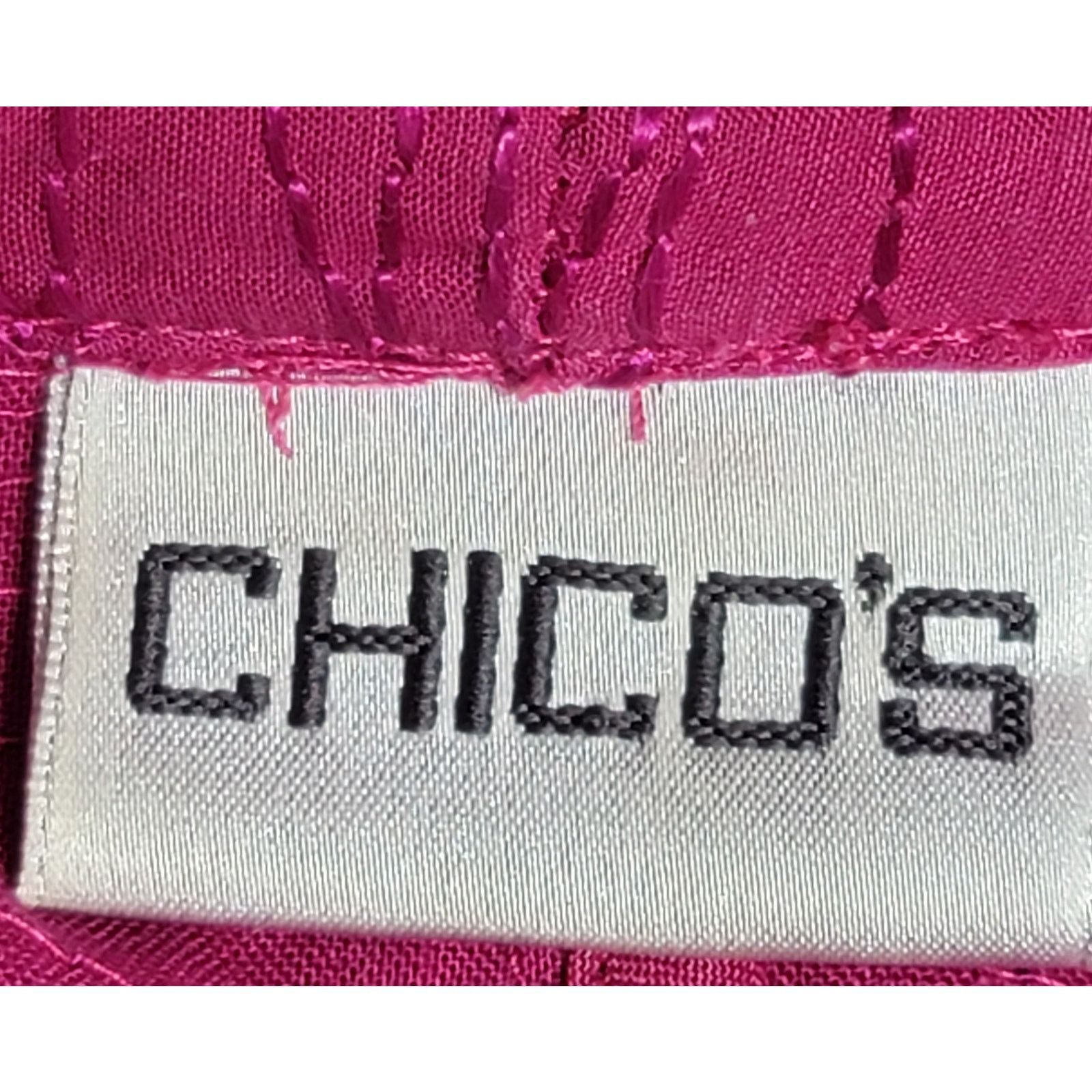 Chicos Chico's Fuchsia Metallic Braided Lapel Cardigan Sweater 2 L Size L / US 10 / IT 46 - 3 Thumbnail