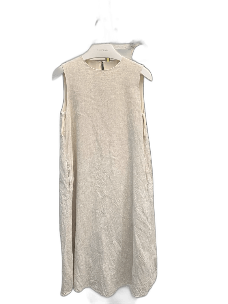 The Row Short Natural Linen Loose Dress Size S-yf Size 24" / US 00 / IT 34 - 1 Thumbnail